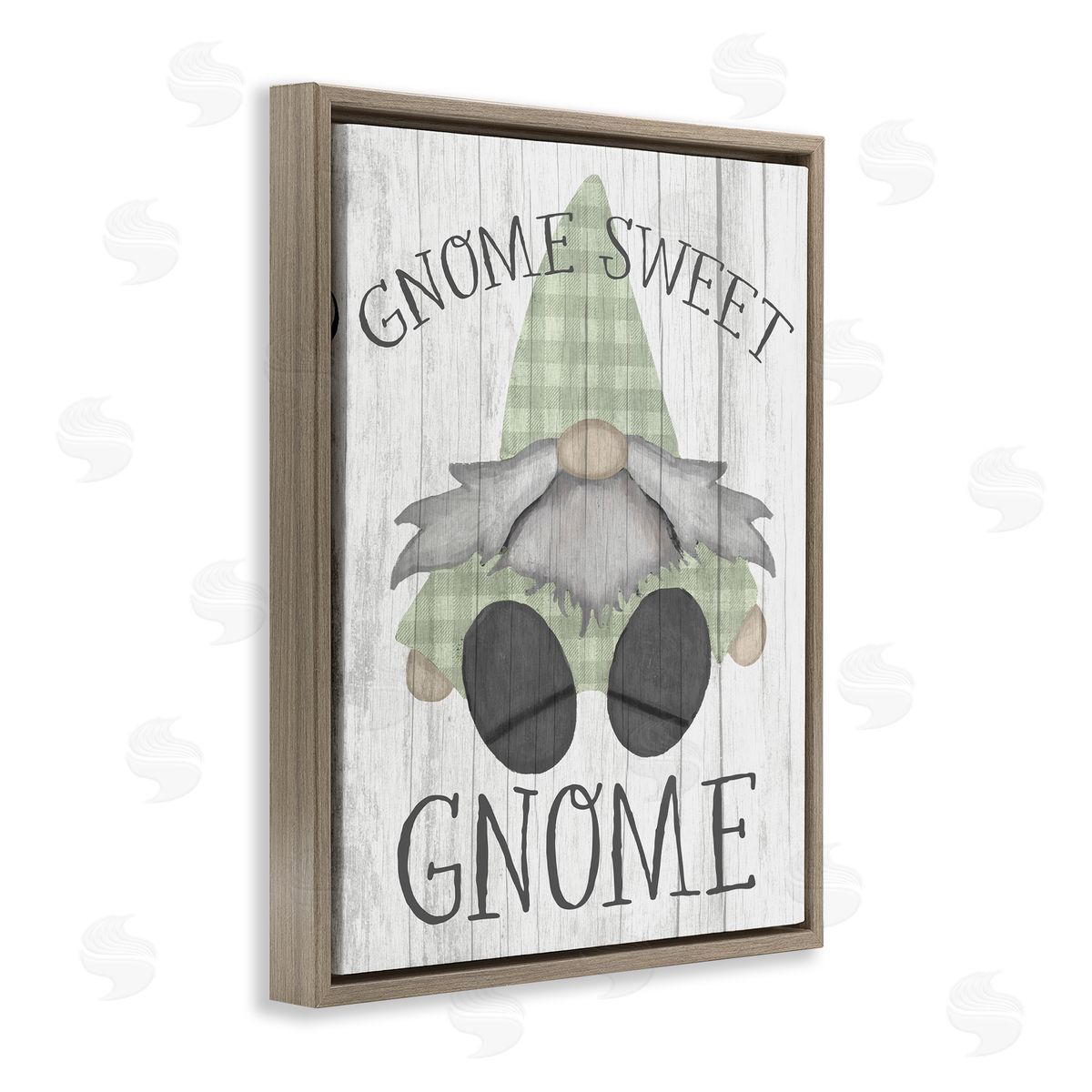 Stupell Studio Gnome Sweet Gnome Garden Pun Brown Floater Frame Canvas Art