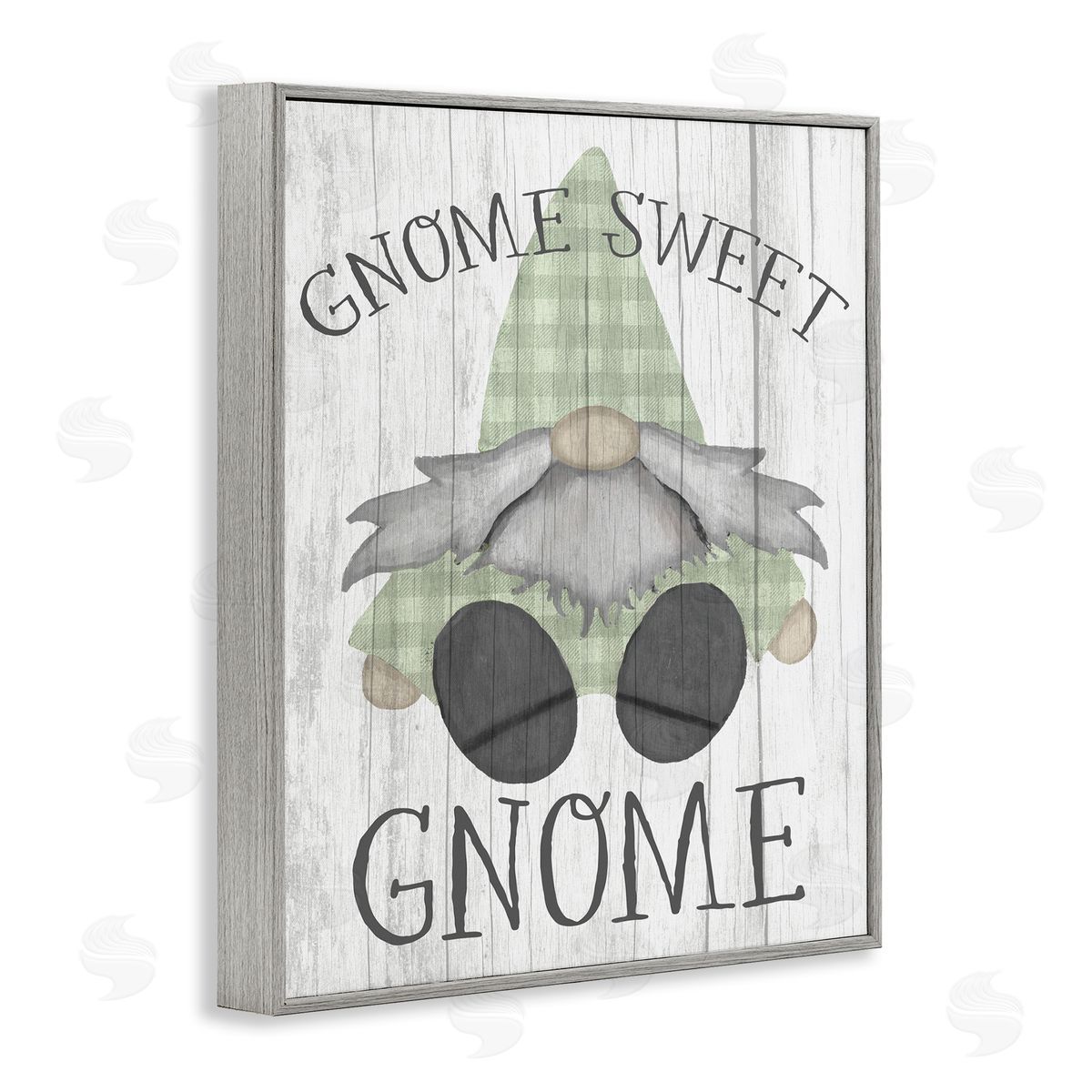 Stupell Studio Gnome Sweet Gnome Garden Pun Gray Framed Giclee Wall Art