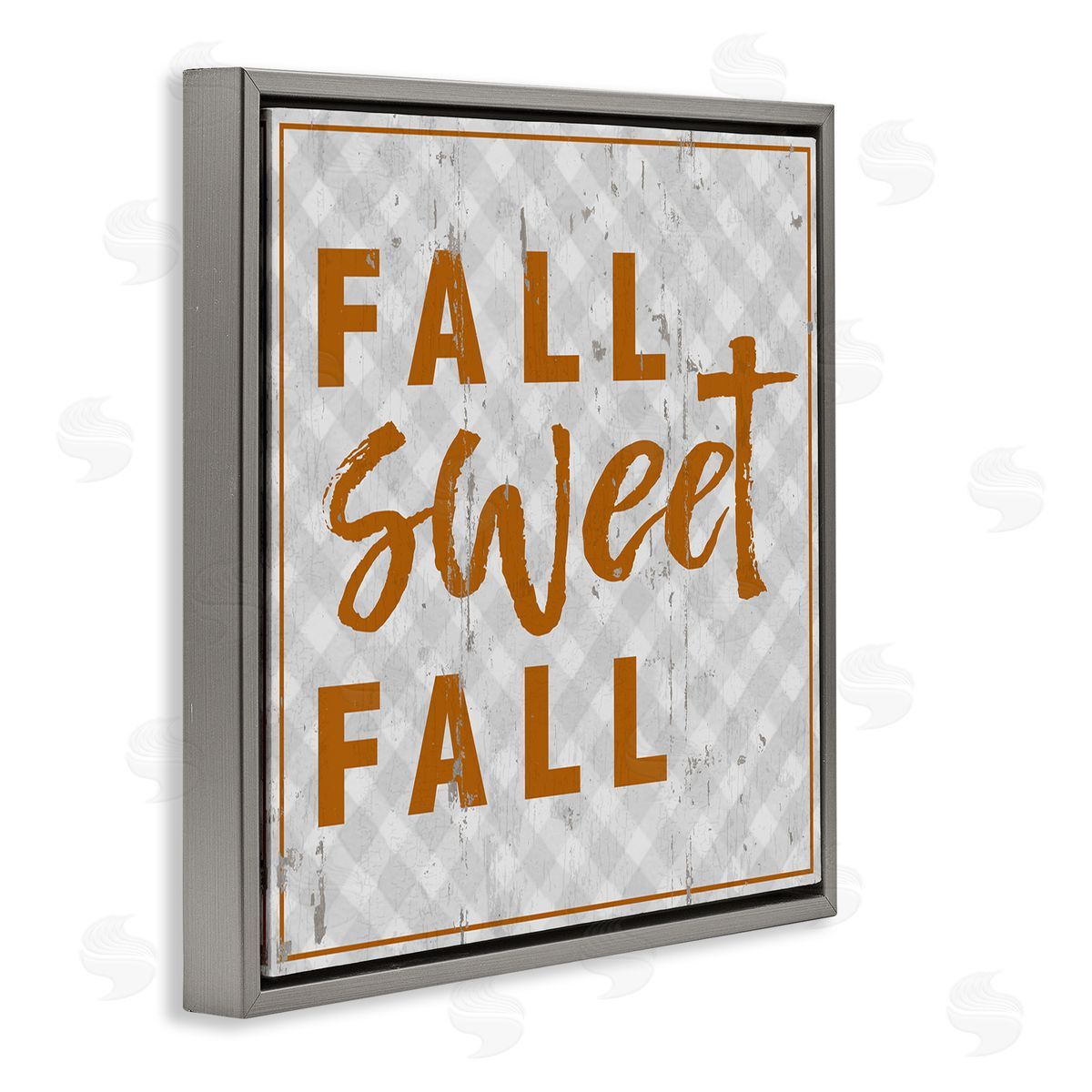 Jessica Mundo Fall Sweet Fall Distressed Orange Text Gray Floater Frame Canvas Art
