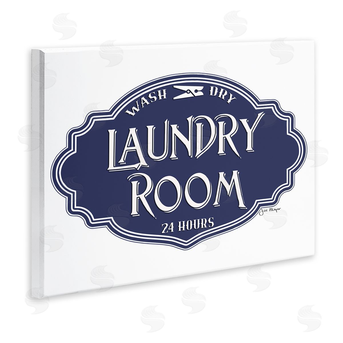 Jill Meyer Vintage Laundry Room Sign Blue Wall Plaque Art