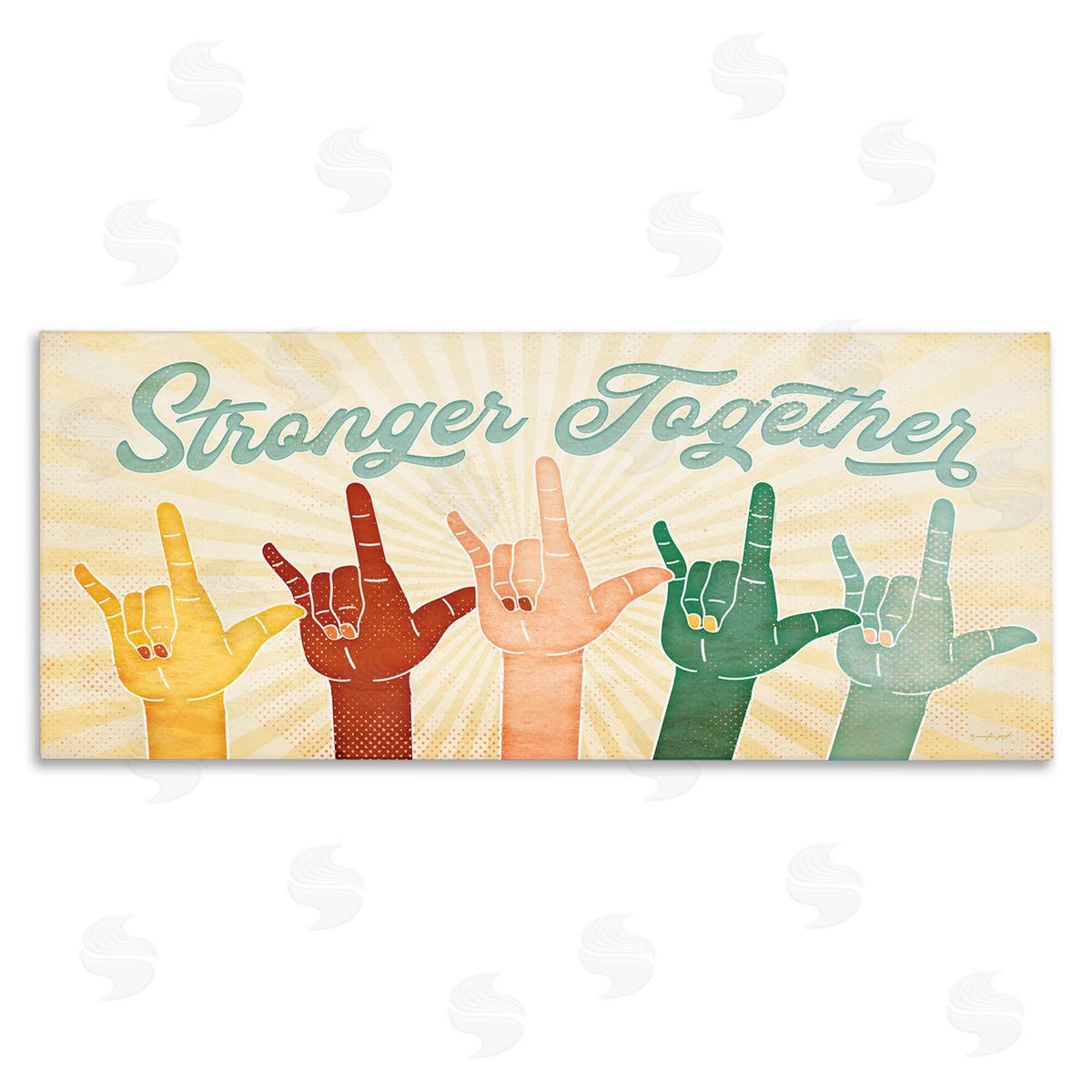 Jennifer Pugh Stronger Together Love You Hand Sign Canvas Wall Art