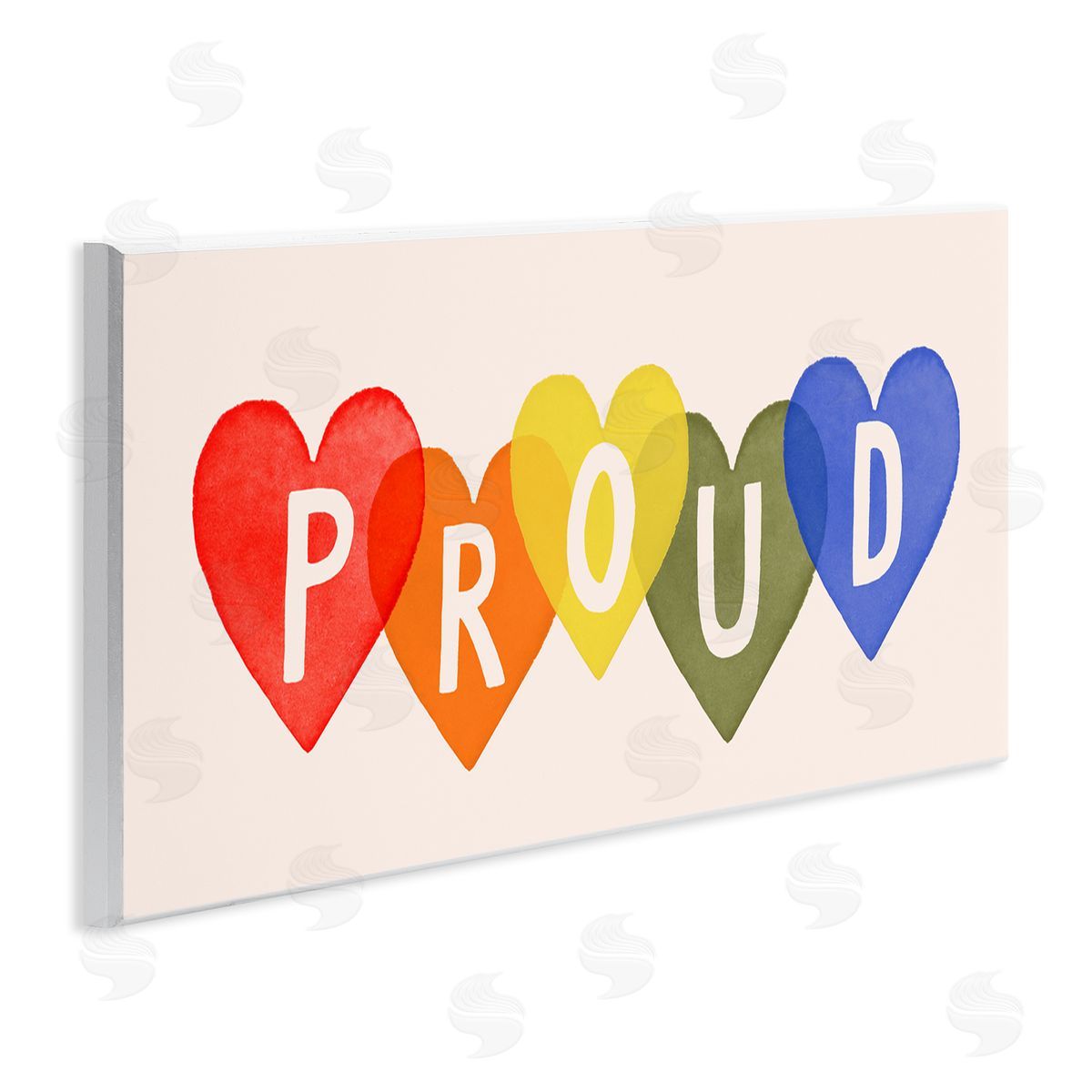 Victoria Barnes Proud Text Rainbow Heart Pattern Wall Plaque Art