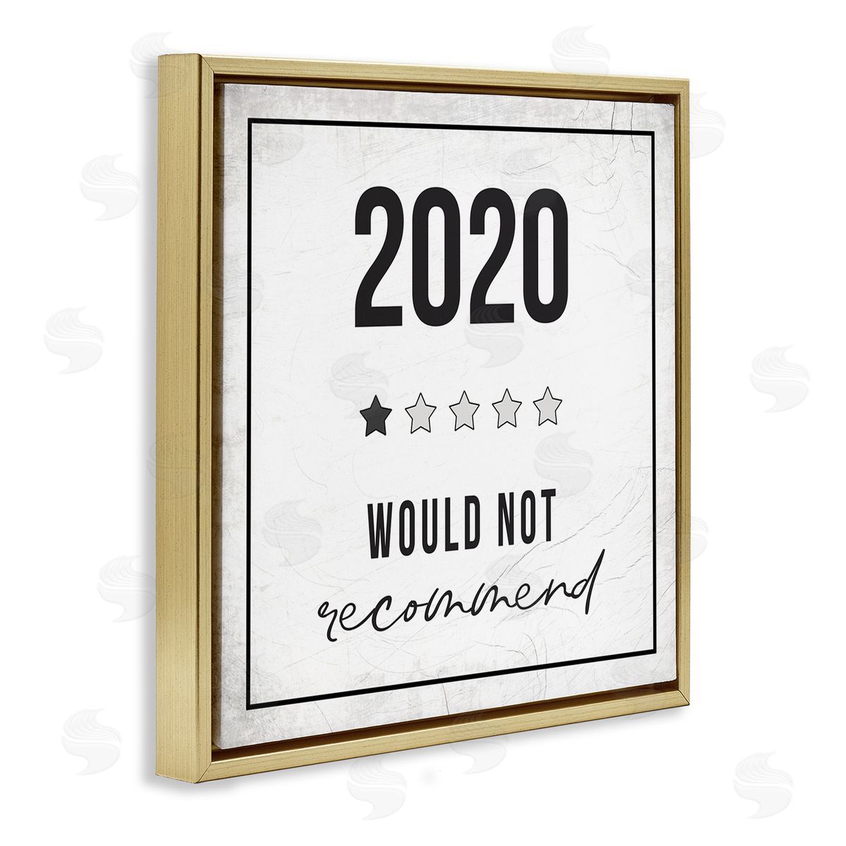 Stupell Studio 2020 Start Rating Humor Gold Floater Frame Canvas Art