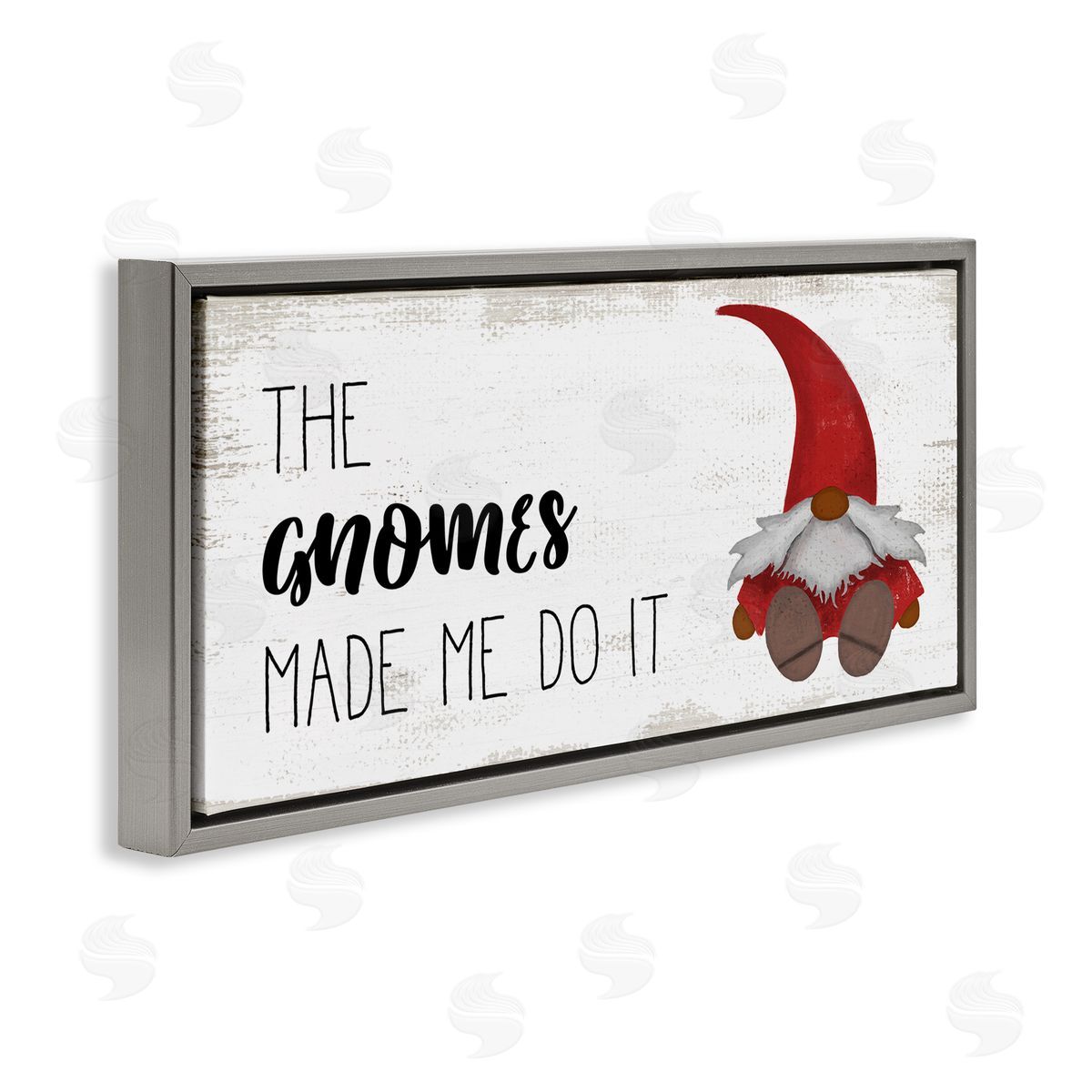 Stupell Studio Gnomes Made Me Do It Phrase Gray Floater Frame Canvas Art