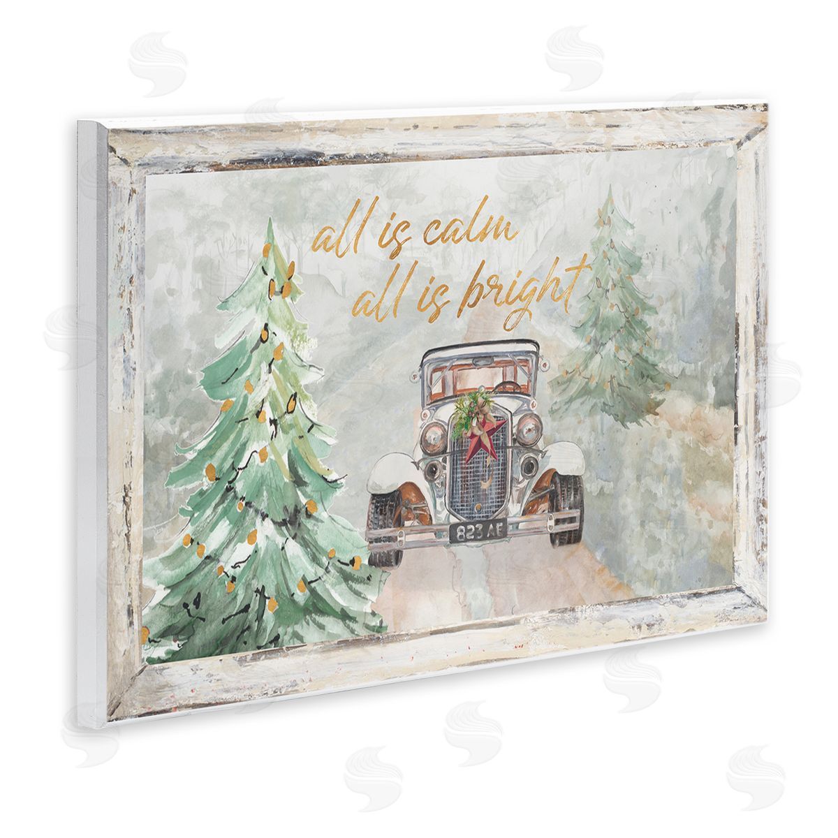 Patricia Pinto All Is Calm Christmas Country Road Wall Plaque Art