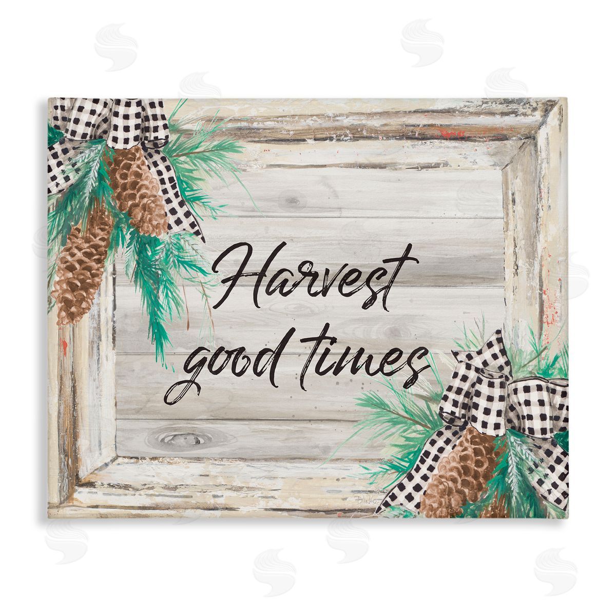 Patricia Pinto Harvest Good Times Rustic Pinecone Accents Canvas Wall Art