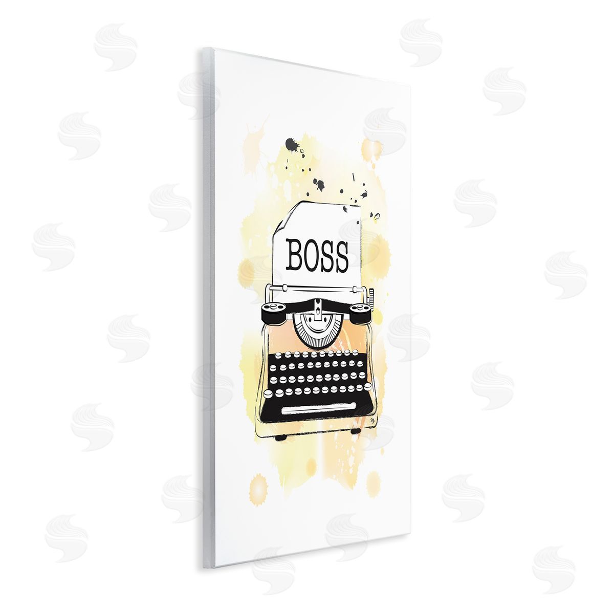 Martina Pavlova Yellow Typewriter Boss Abstract Splash Wall Plaque Art