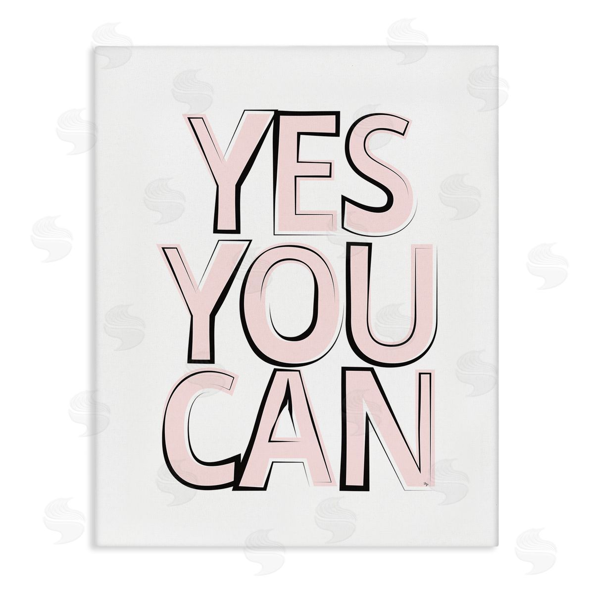 Martina Pavlova Yes You Can Phrase Minimal Pink Bold Text Canvas Wall Art