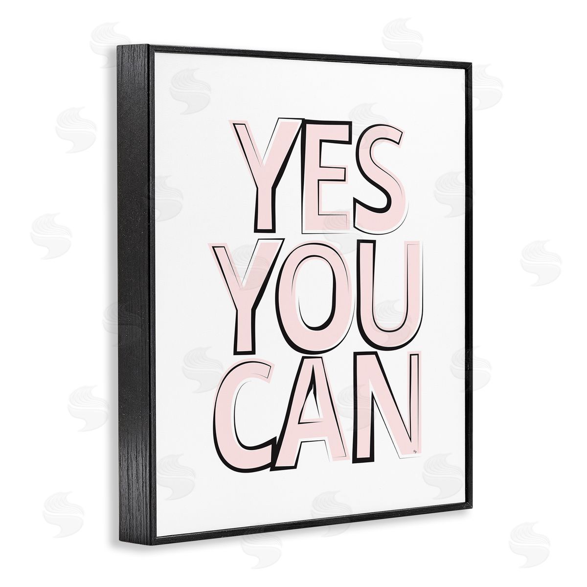 Martina Pavlova Yes You Can Phrase Minimal Pink Bold Text Black Framed Giclee Wall Art