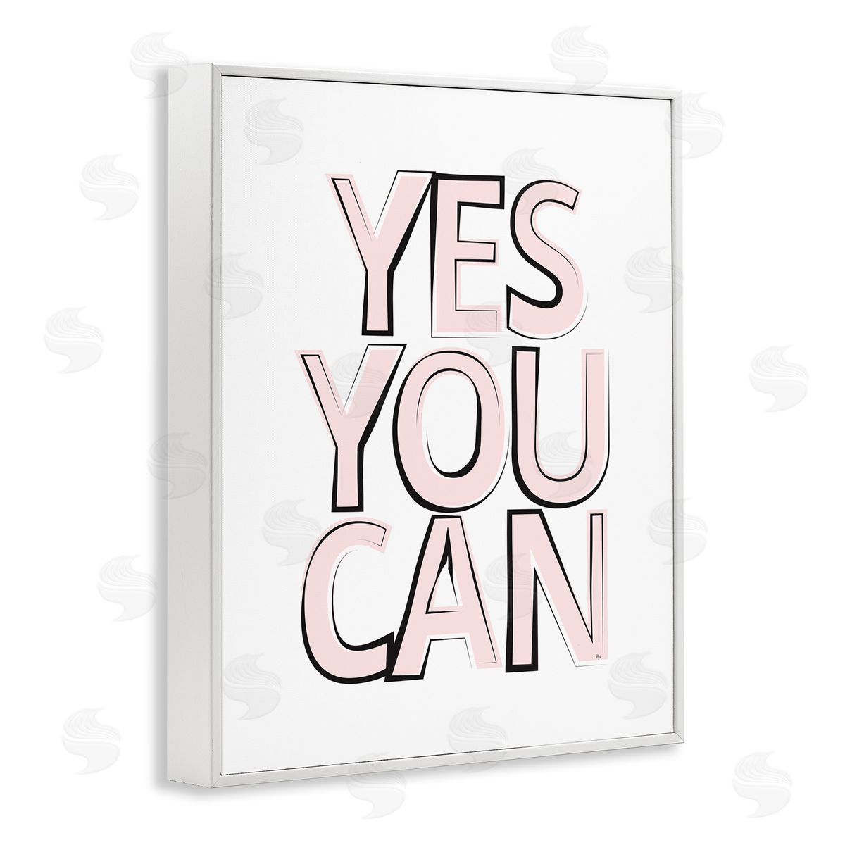 Martina Pavlova Yes You Can Phrase Minimal Pink Bold Text White Framed Giclee Wall Art