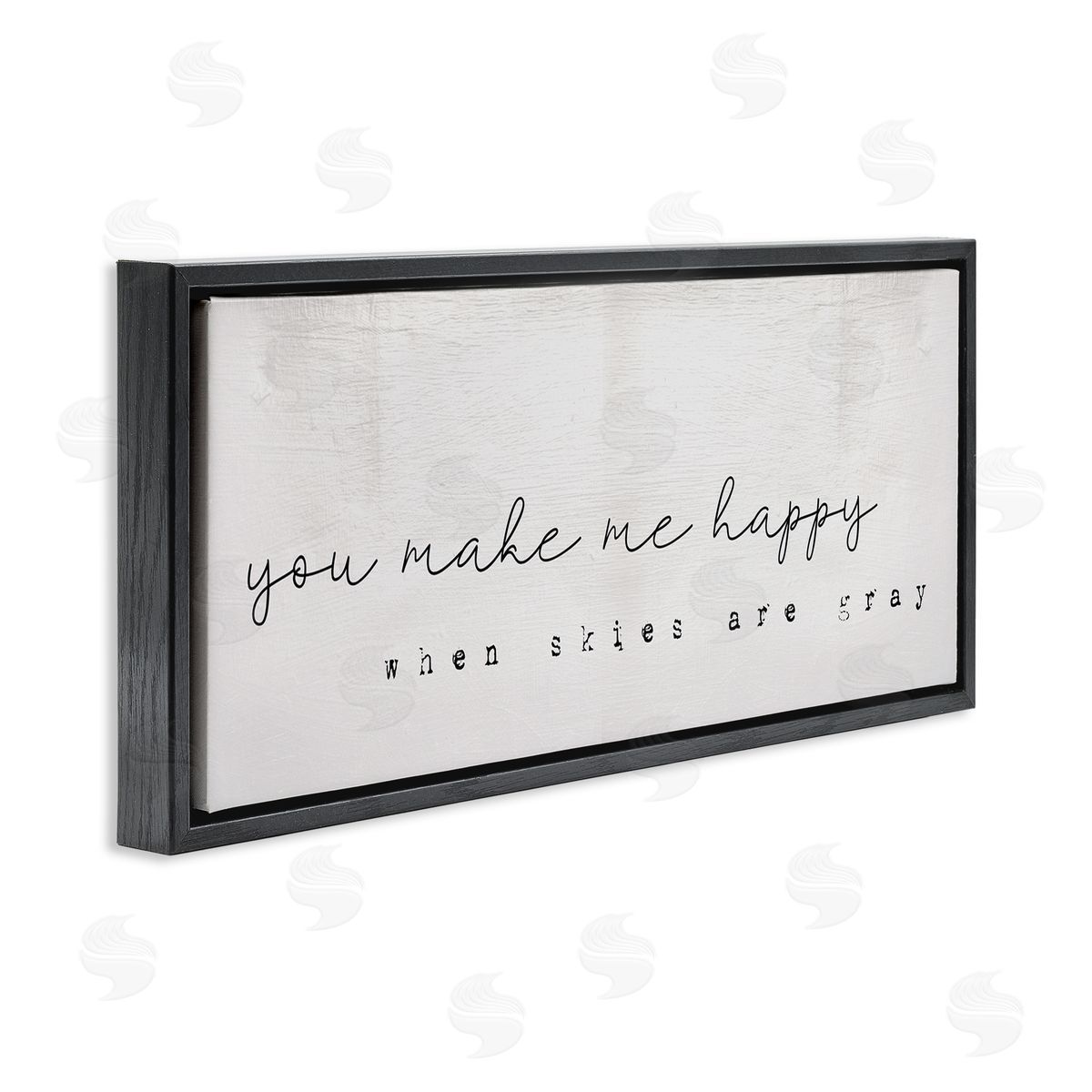 Stupell Studio Make Me Happy Quote Charming Romantic Rustic  Black Floater Frame Canvas Art