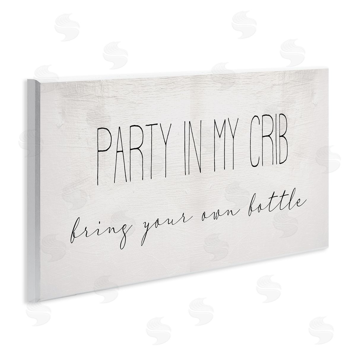 Stupell Studio Party in Crib Quote BYOB Baby Bottle Humor Wall Plaque Art