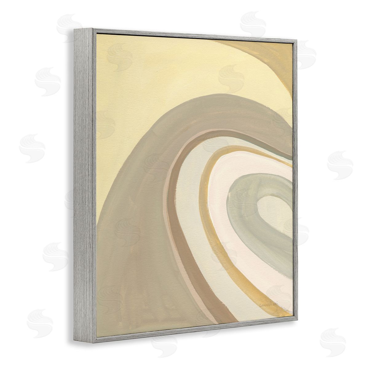 Danhui Nai Organic Grooved Abstraction Neutral Brown Yellow Gray Framed Giclee Wall Art