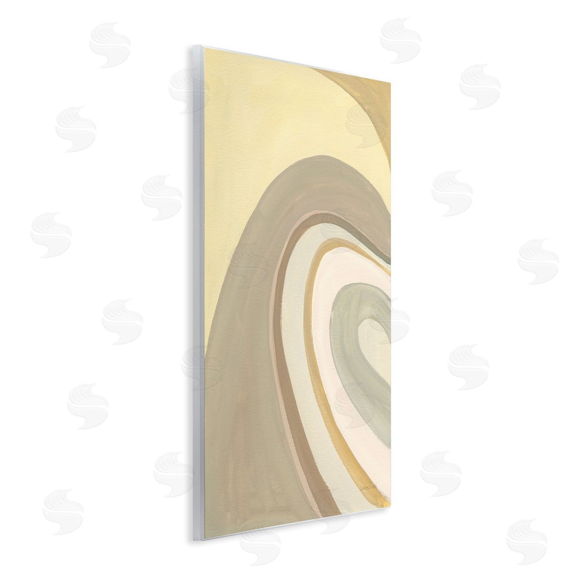 Danhui Nai Organic Grooved Abstraction Neutral Brown Yellow Wall Plaque Art