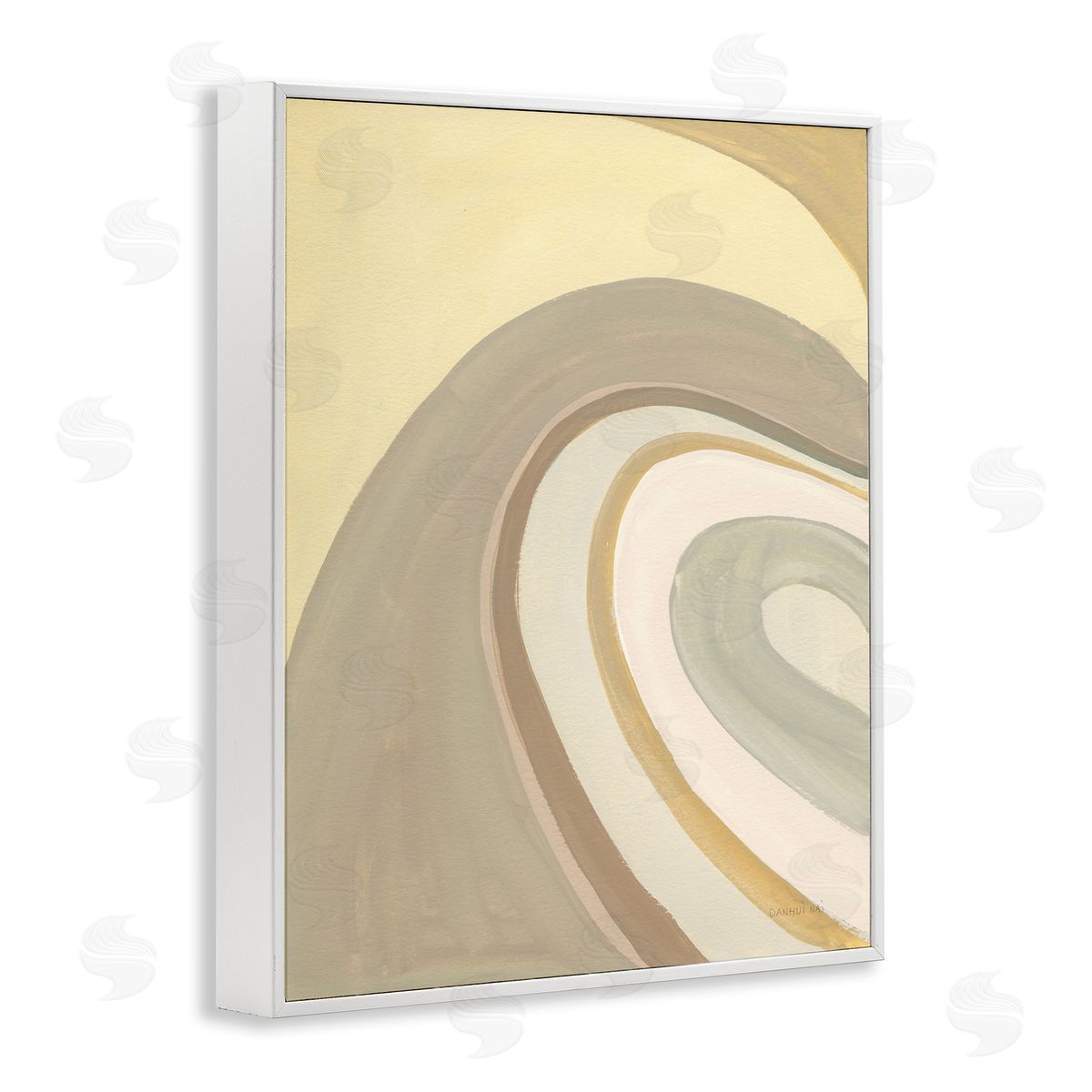 Danhui Nai Organic Grooved Abstraction Neutral Brown Yellow White Framed Giclee Wall Art