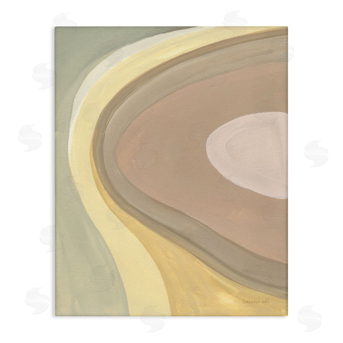 Danhui Nai Abstract Organic Curves Neutral Brown Yellow Canvas Wall Art