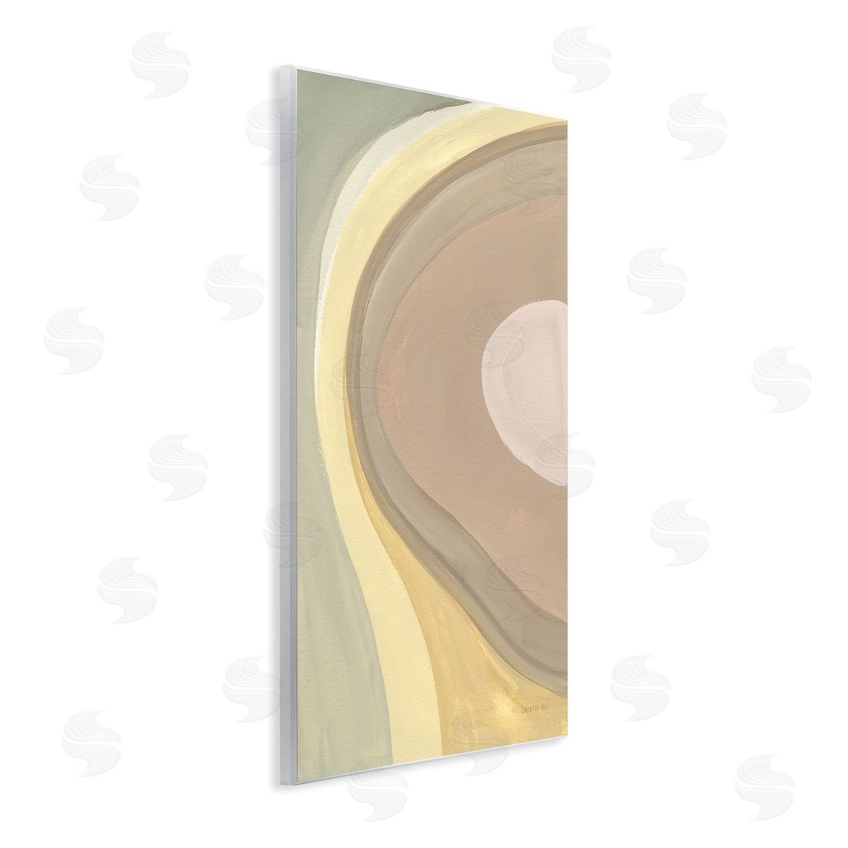 Danhui Nai Abstract Organic Curves Neutral Brown Yellow Wall Plaque Art