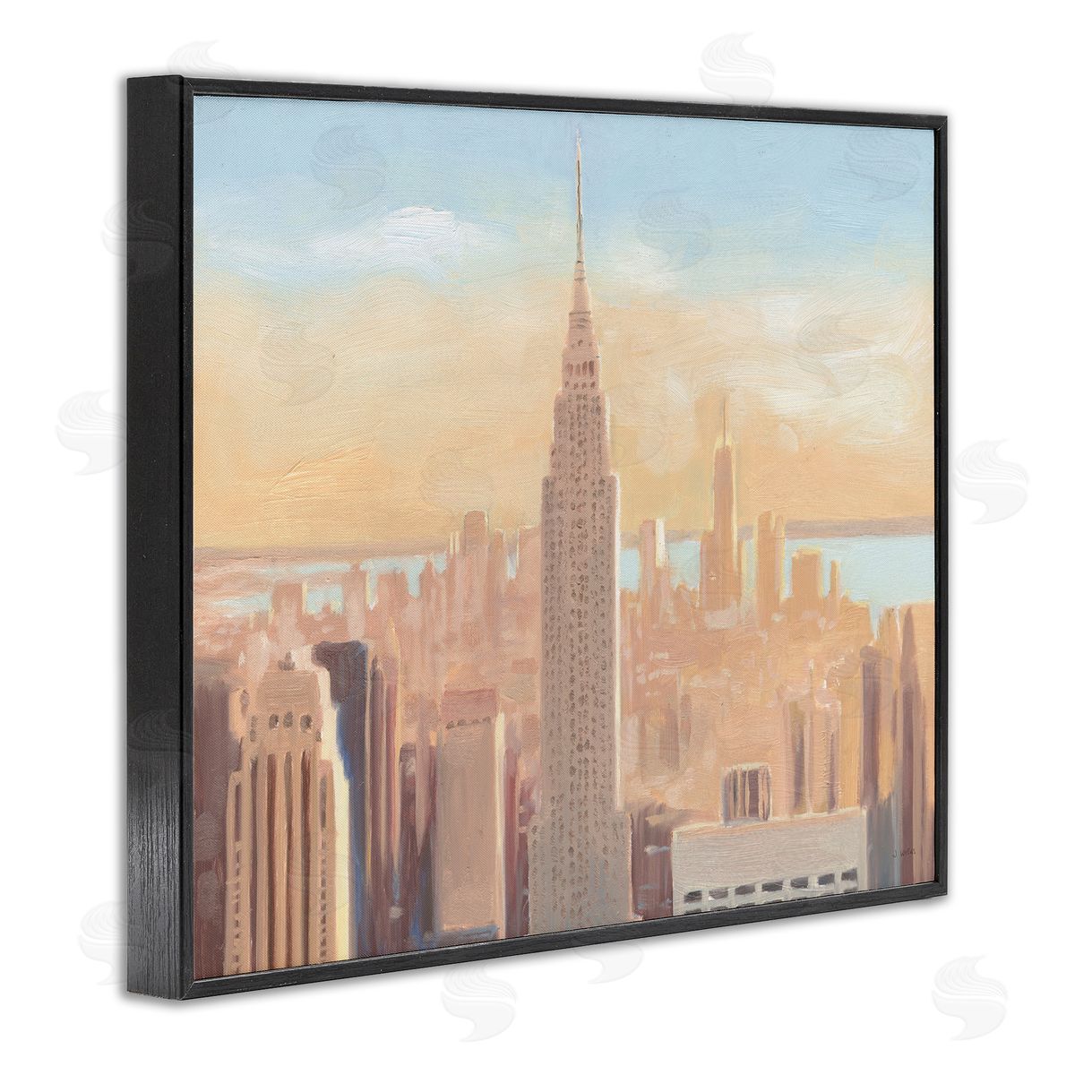 James Wiens Manhattan Cityscape at Dawn Urban Architecture Black Framed Giclee Wall Art