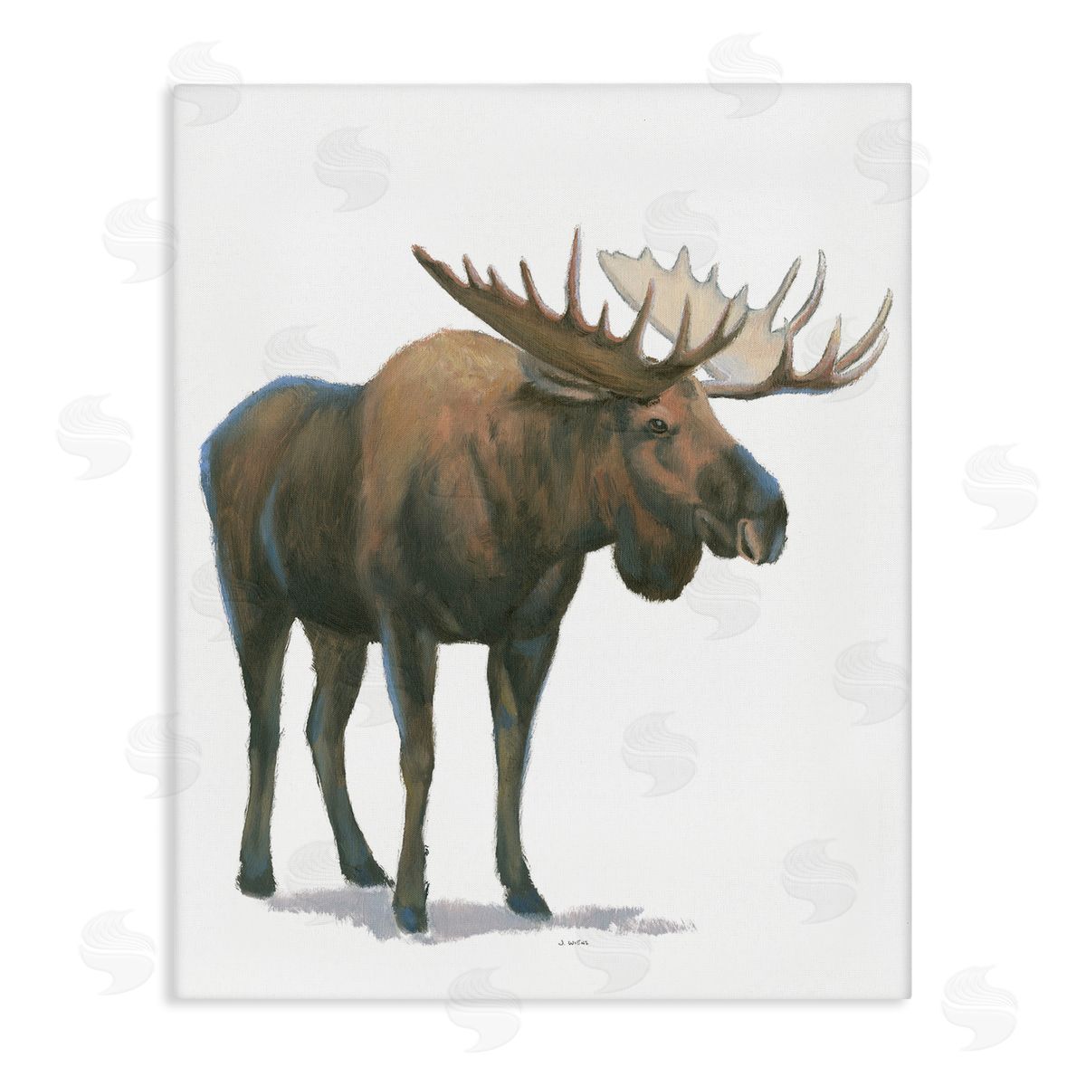 James Wiens Minimal Northern Moose Wild Woodland Animal Canvas Wall Art