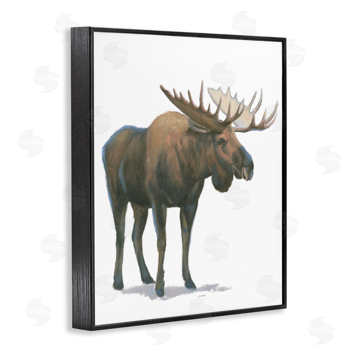 James Wiens Minimal Northern Moose Wild Woodland Animal Black Framed Giclee Wall Art