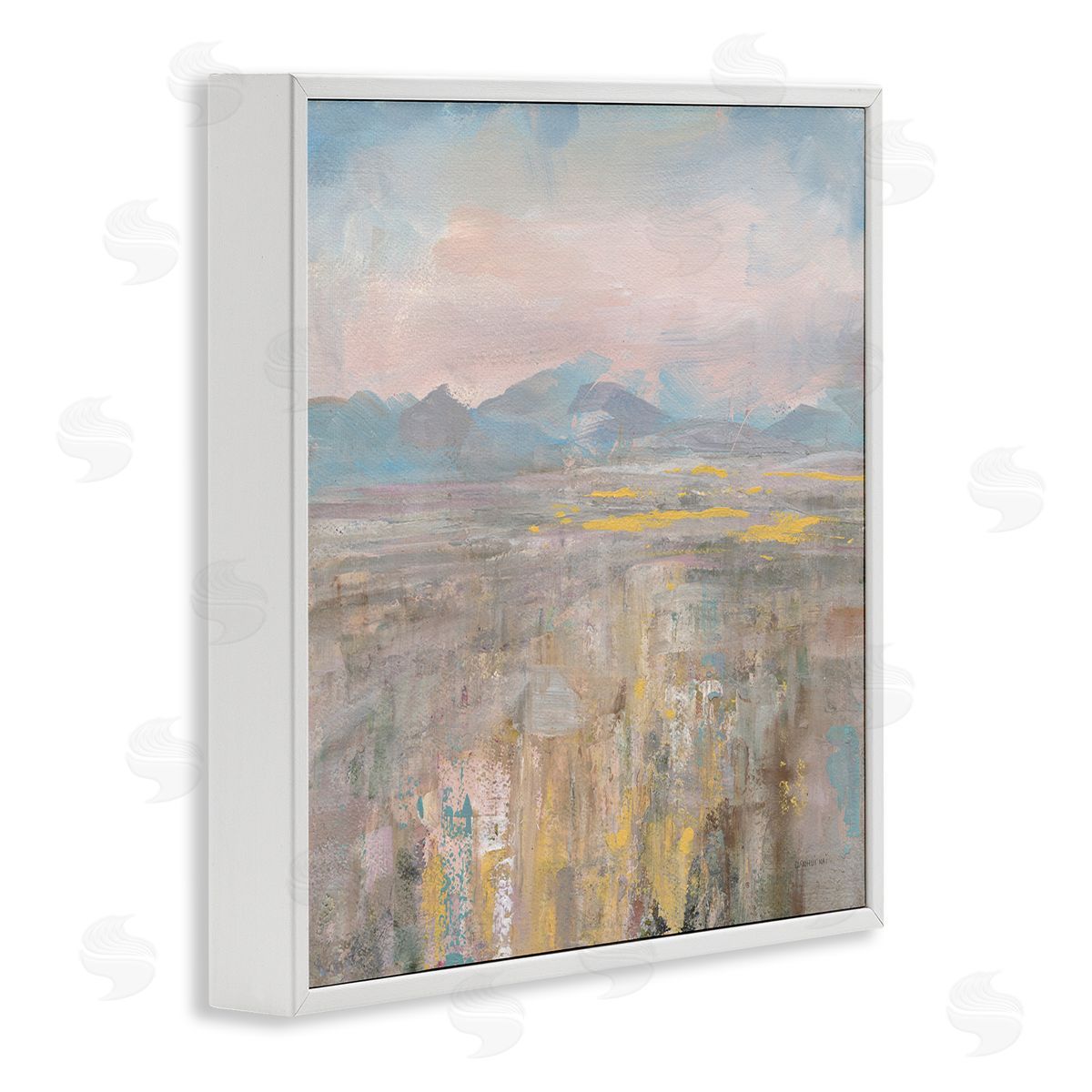 Danhui Nai Abstract Mountain Landscape Soft Blue Brown Pink White Framed Giclee Wall Art