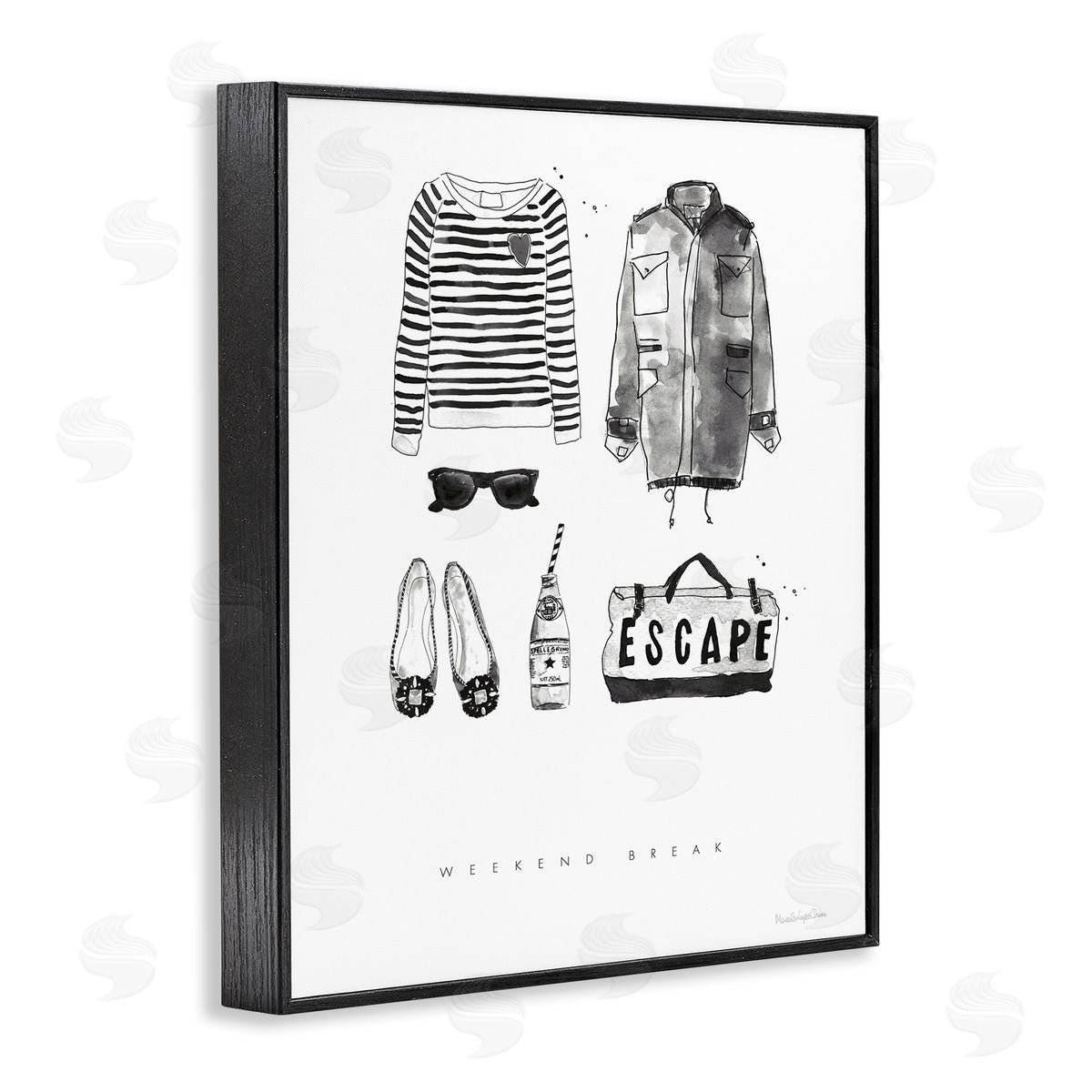 Mercedes Lopez Charro Weekend Break Phrase Glam Fashion Mood Board Black Framed Giclee Wall Art