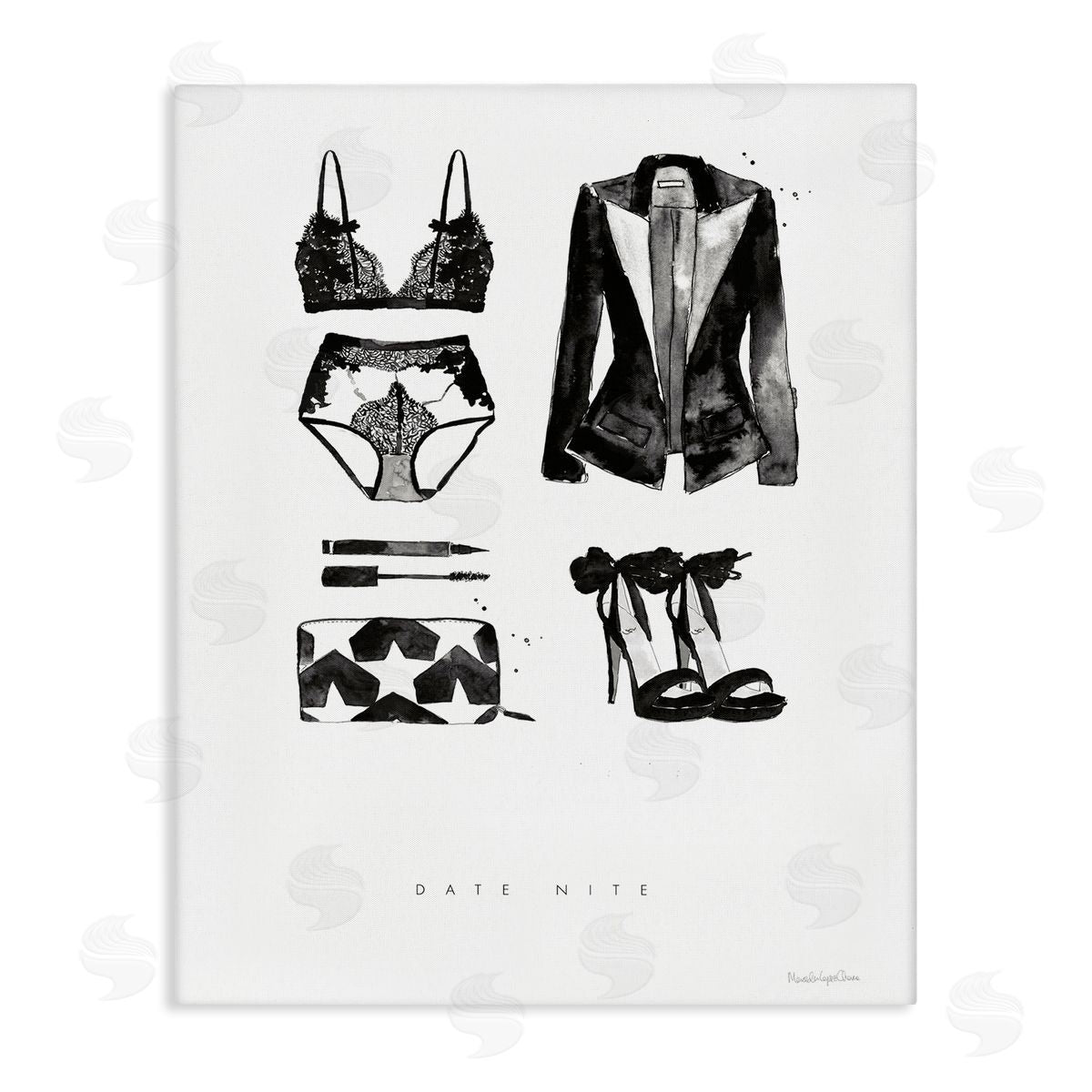 Mercedes Lopez Charro Date Nite Slang Quote Female Fashion Mood Canvas Wall Art