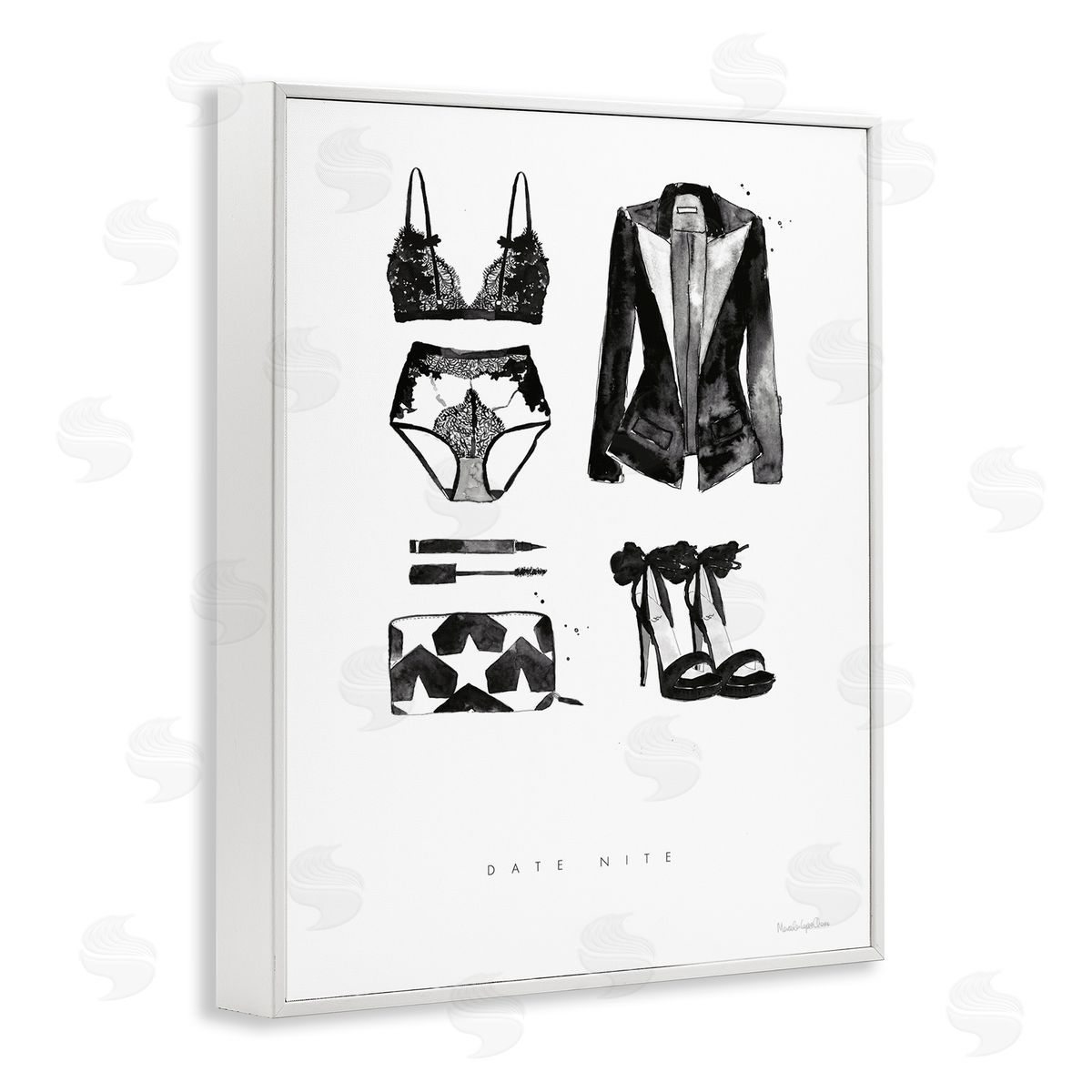 Mercedes Lopez Charro Date Nite Slang Quote Female Fashion Mood White Framed Giclee Wall Art