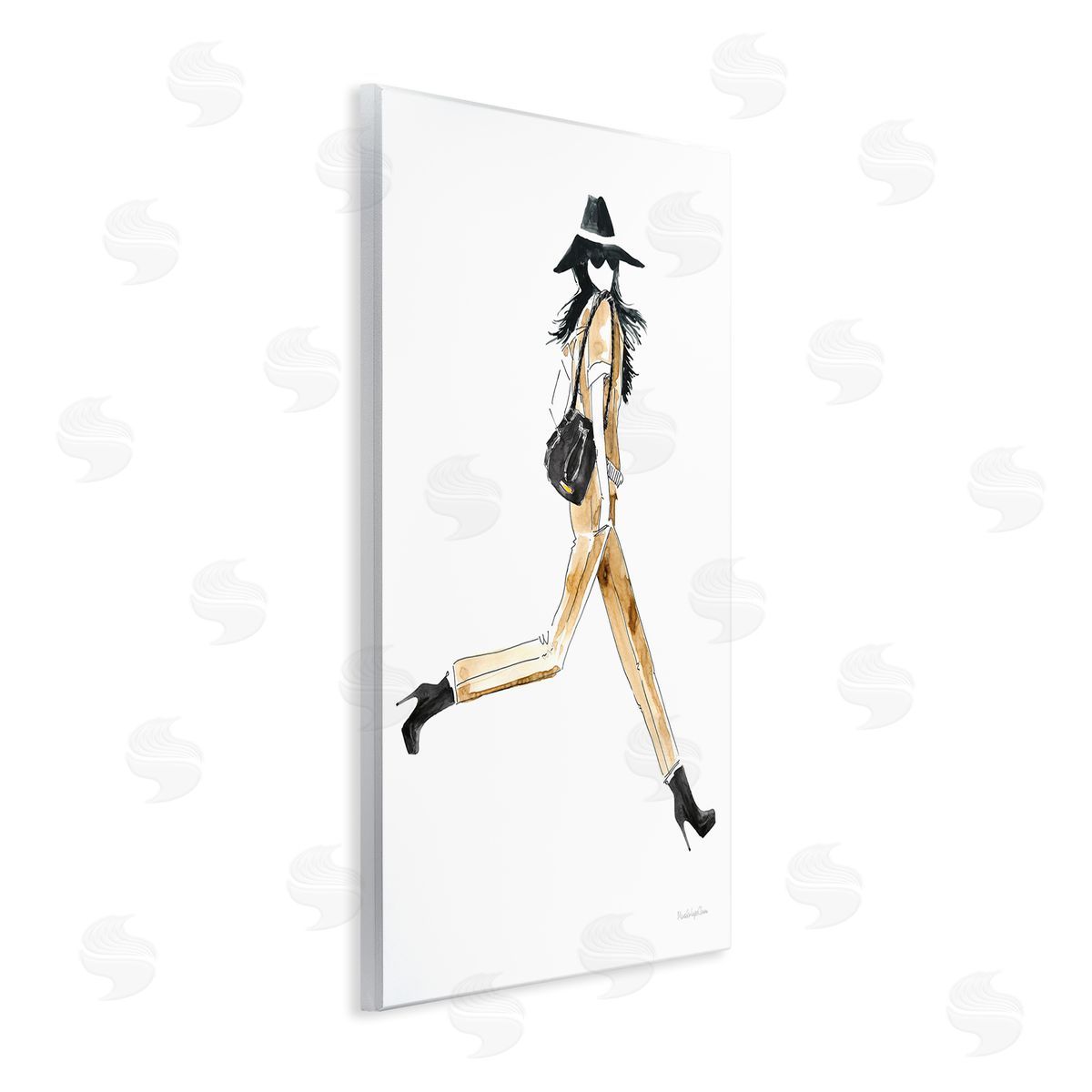 Mercedes Lopez Charro High Profile Fashion Female Glam Walking Pose Wall Plaque Art