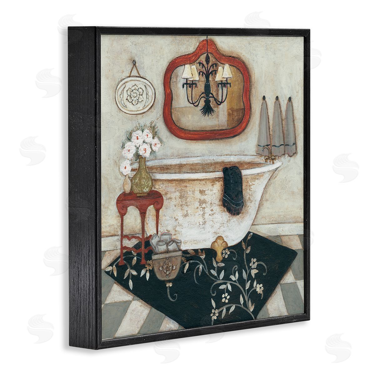 R. Rig Bathroom Interior Soft Vintage Home Charm Black Framed Giclee Wall Art