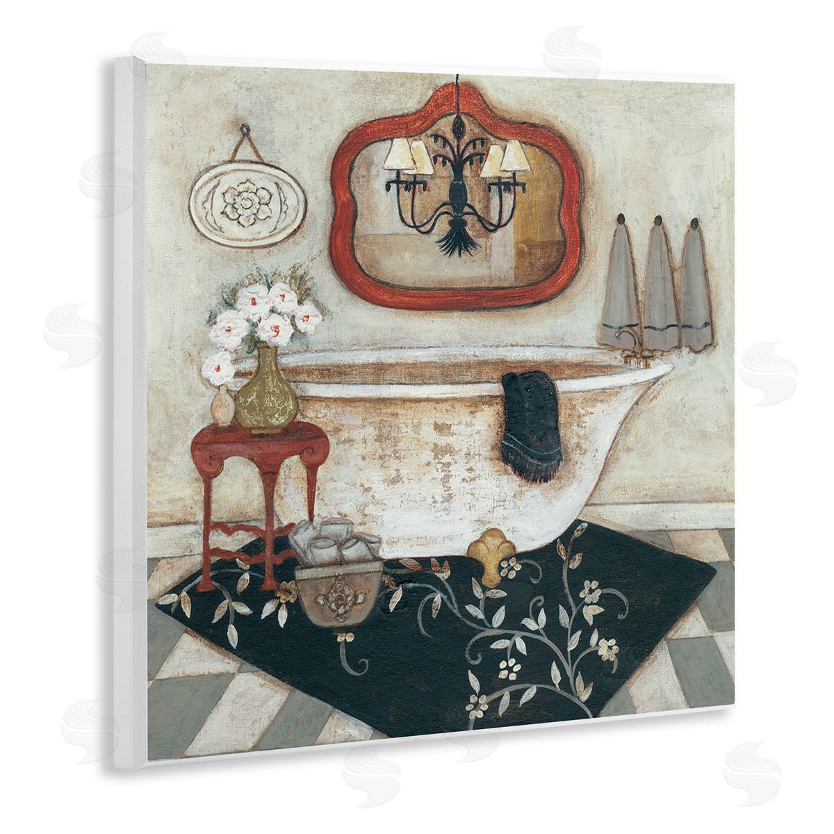 R. Rig Bathroom Interior Soft Vintage Home Charm Wall Plaque Art