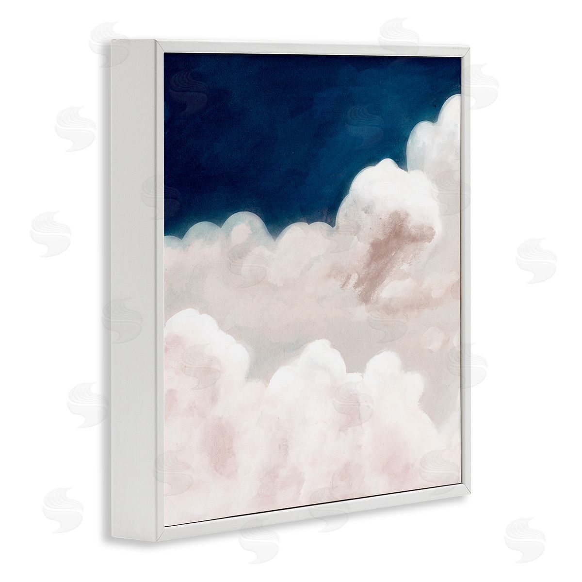 Studio W White Clouds Meet Deep Blue Night Sky White Framed Giclee Wall Art