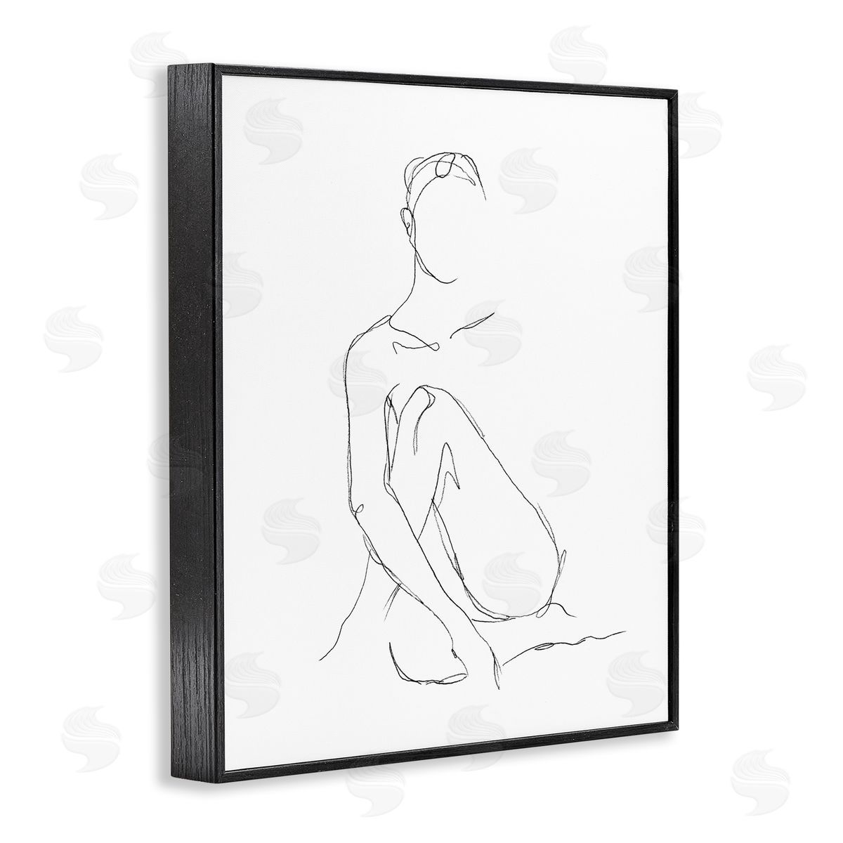Ethan Harper Minimal Female Figure Drawing Contour Linework Black Framed Giclee Wall Art