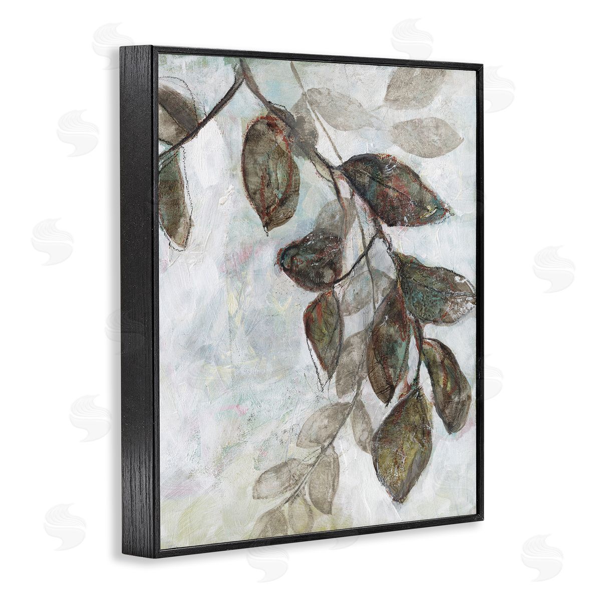 Jennifer Goldberger Dark Brown Tree Branches Abstract Sketch Leaves Black Framed Giclee Wall Art