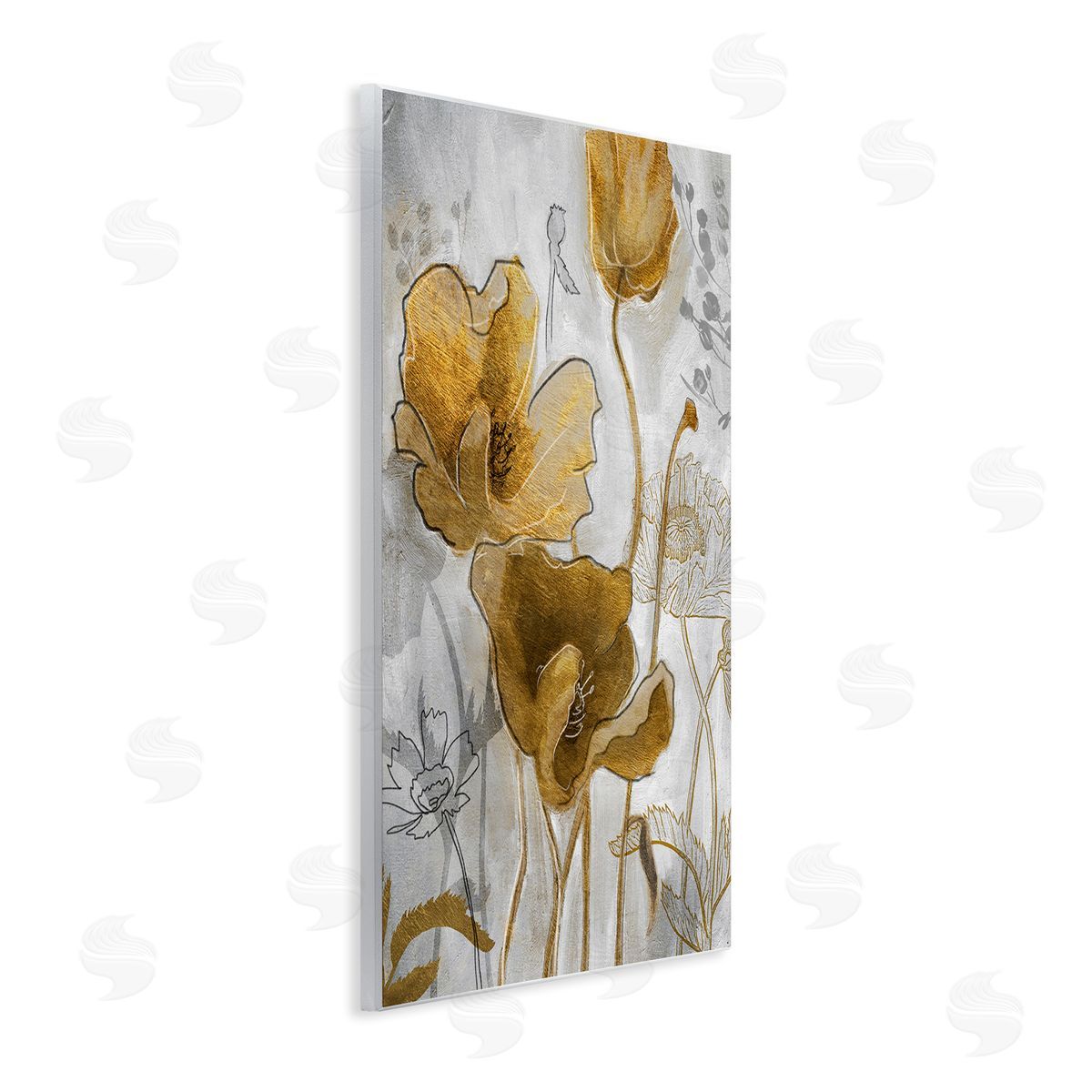 Studio W Golden Poppy Field Abstract Floral Illustration Wall Plaque Art