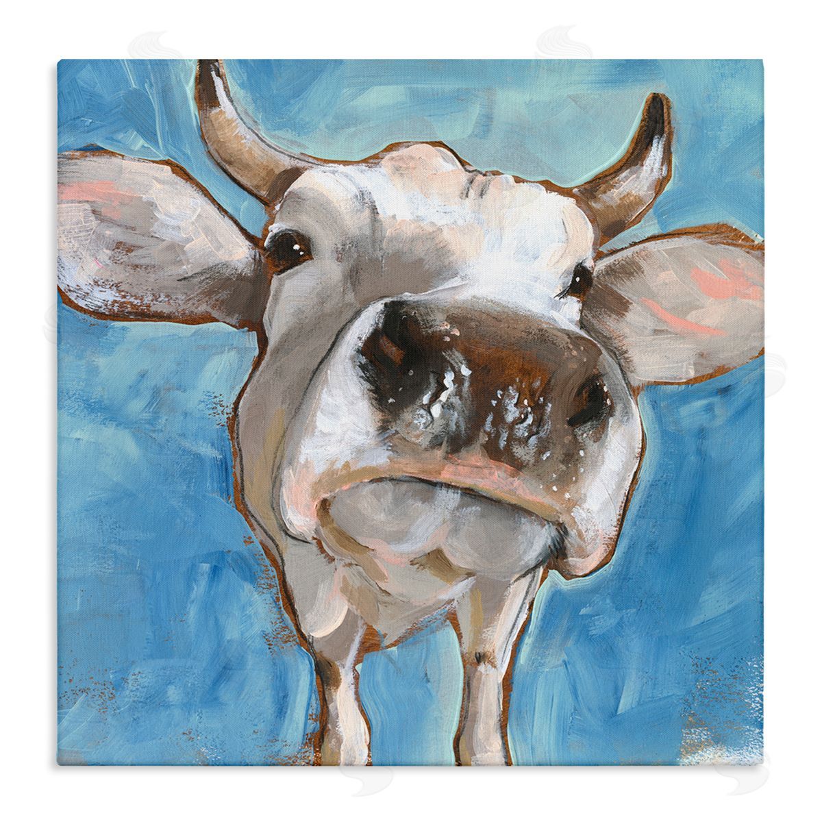 Jennifer Paxton Parker Close Up White Cattle Farm Animal Portrait Canvas Wall Art