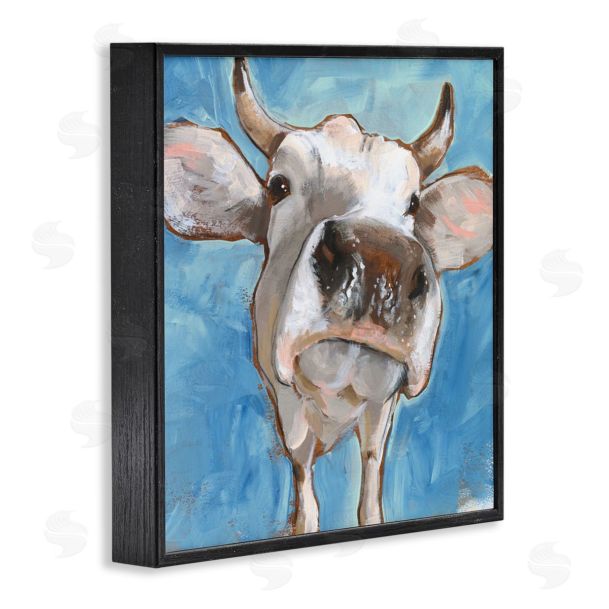 Jennifer Paxton Parker Close Up White Cattle Farm Animal Portrait Black Framed Giclee Wall Art