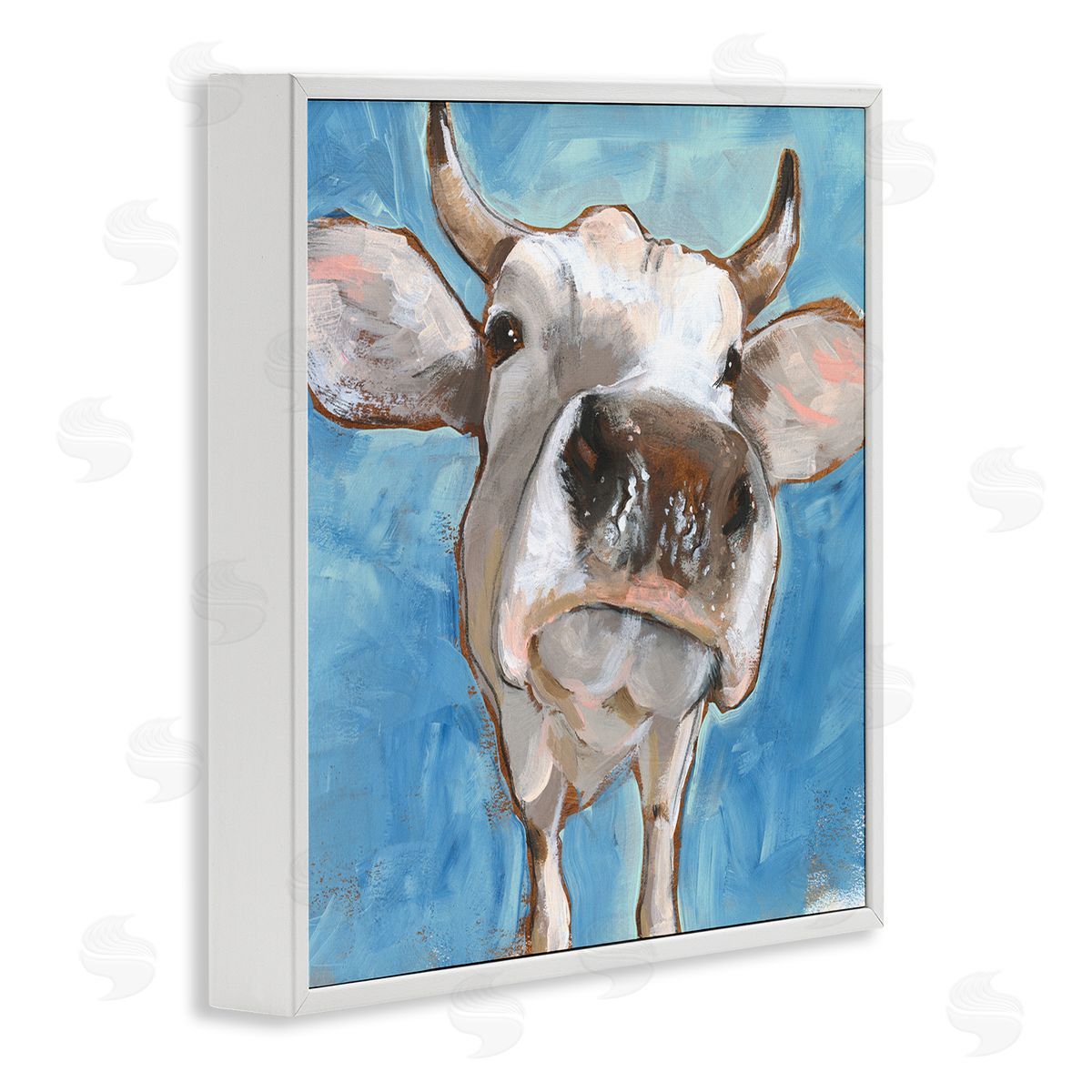 Jennifer Paxton Parker Close Up White Cattle Farm Animal Portrait White Framed Giclee Wall Art