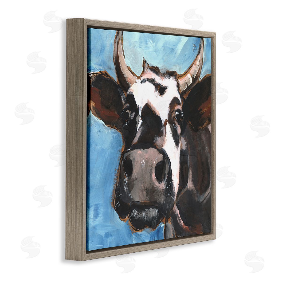 Jennifer Paxton Parker Farm Cattle Close Up Countryside Animal Portrait Brown Floater Frame Canvas Art