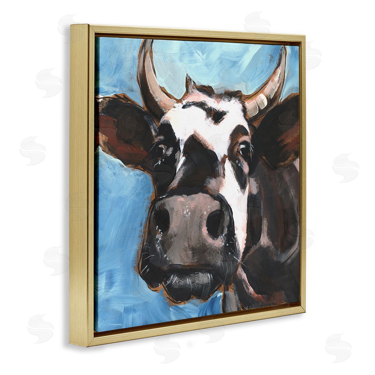 Jennifer Paxton Parker Farm Cattle Close Up Countryside Animal Portrait Gold Floater Frame Canvas Art