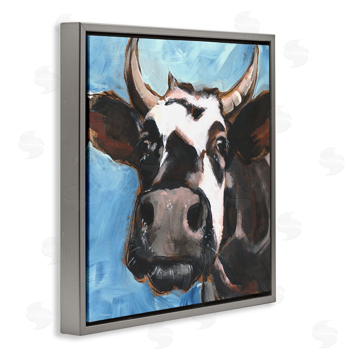 Jennifer Paxton Parker Farm Cattle Close Up Countryside Animal Portrait Gray Floater Frame Canvas Art
