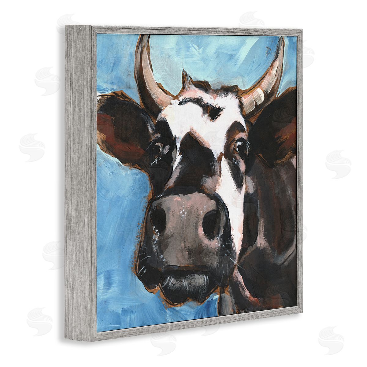 Jennifer Paxton Parker Farm Cattle Close Up Countryside Animal Portrait Gray Framed Giclee Wall Art