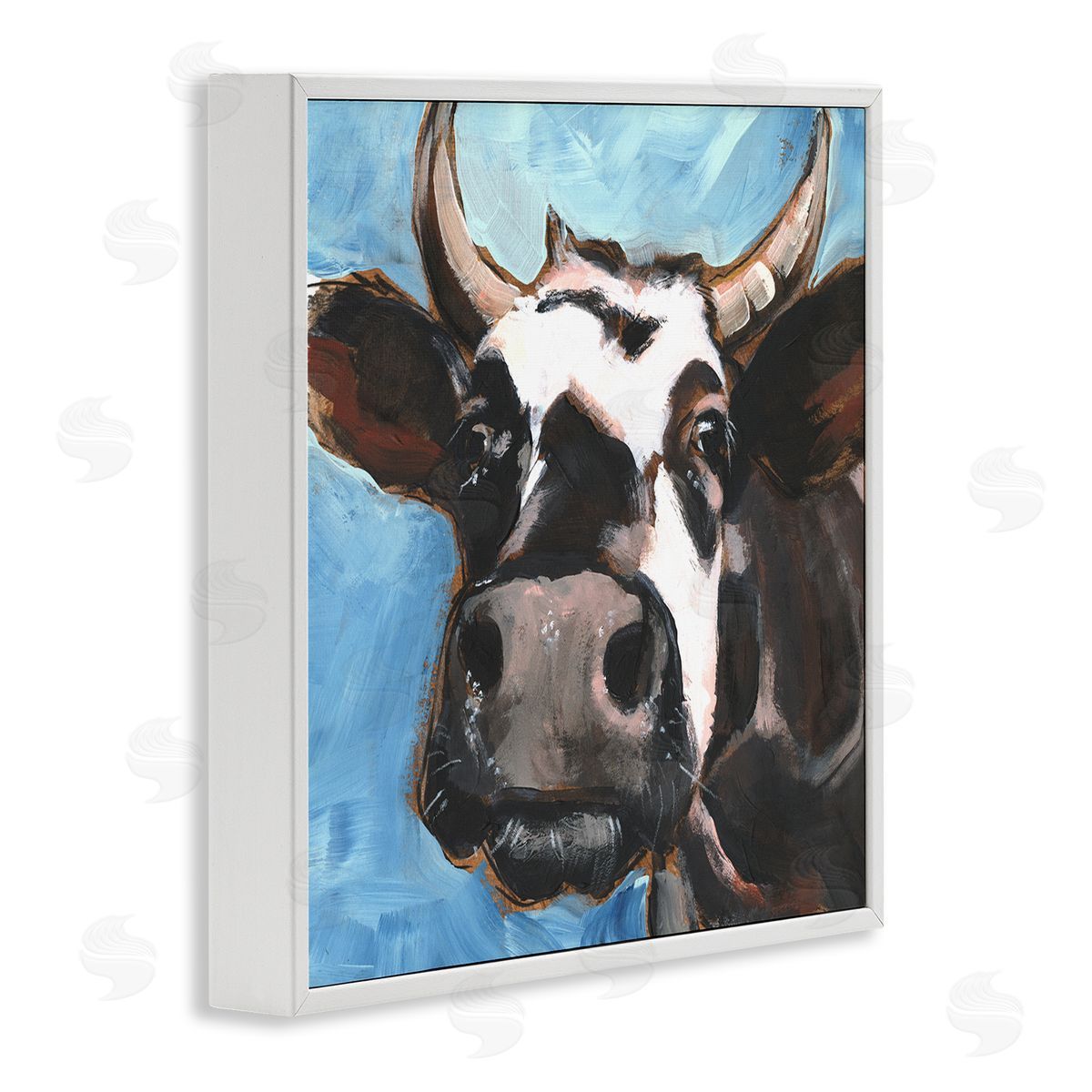 Jennifer Paxton Parker Farm Cattle Close Up Countryside Animal Portrait White Framed Giclee Wall Art