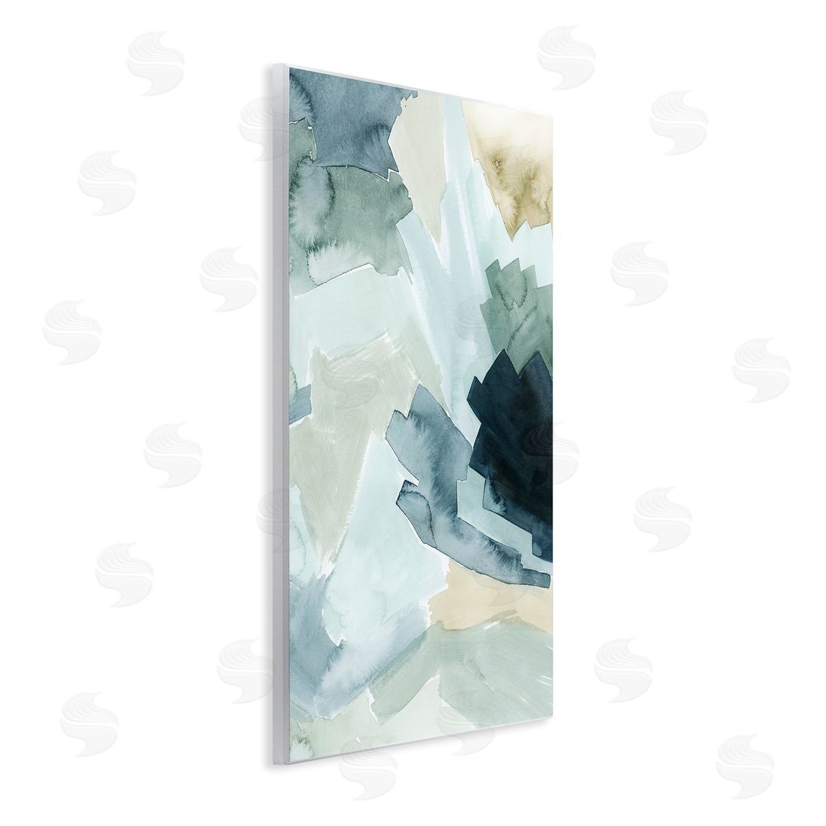 Grace Popp Shaded Forest Abstract Landscape Green Blue Design Wall Plaque Art