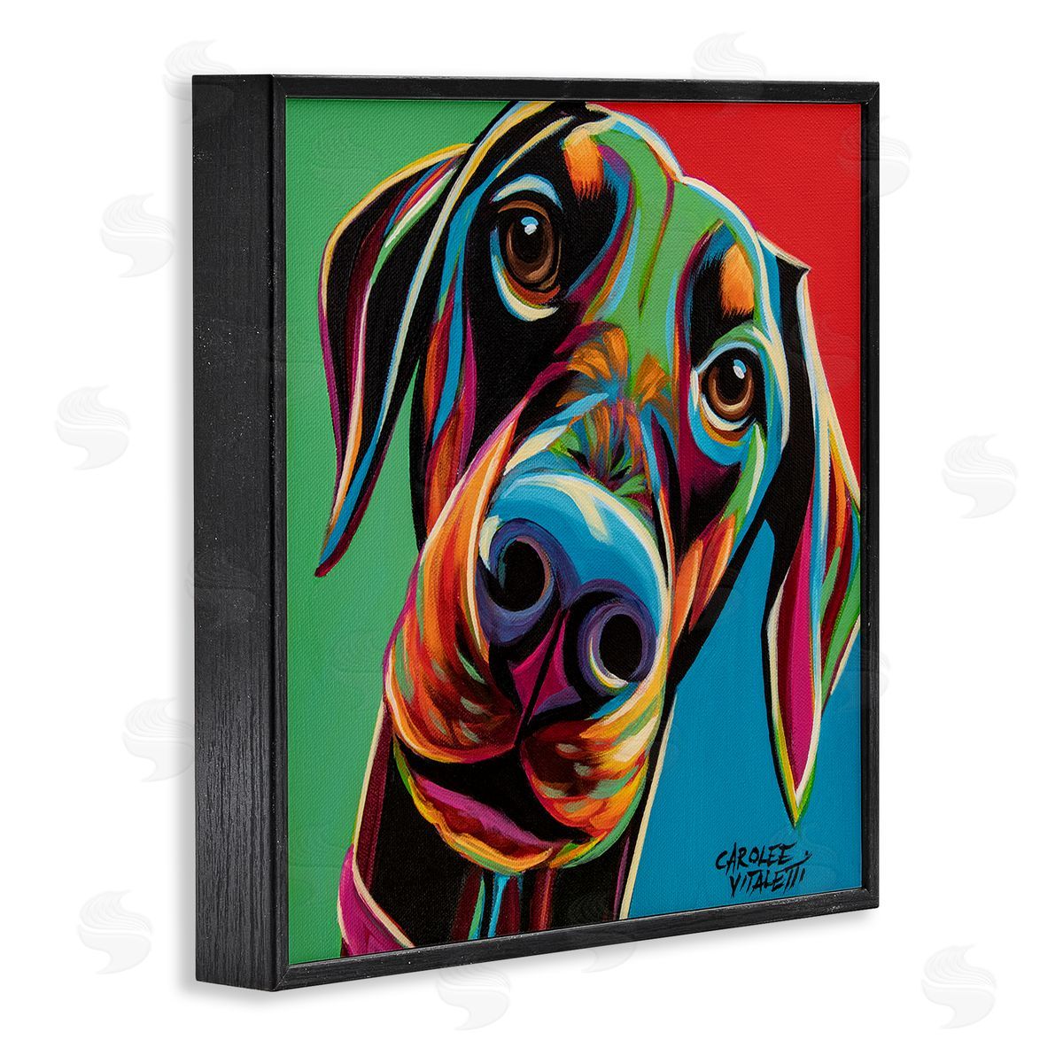 Carolee Vitaletti Chroma Pop Puppy Labrador Dog Nose Black Framed Giclee Wall Art
