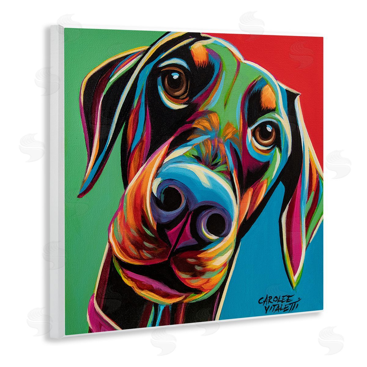 Carolee Vitaletti Chroma Pop Puppy Labrador Dog Nose Wall Plaque Art