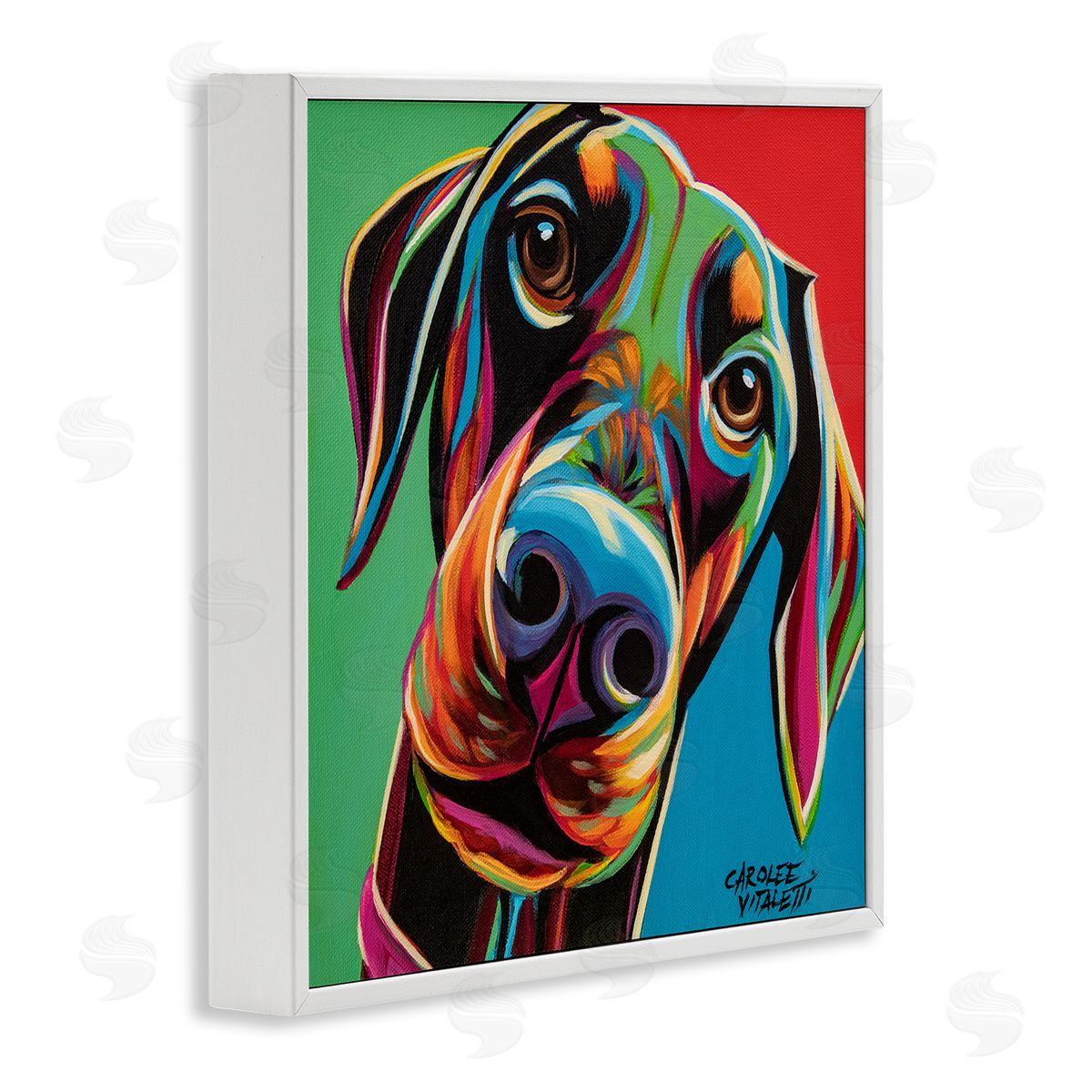 Carolee Vitaletti Chroma Pop Puppy Labrador Dog Nose White Framed Giclee Wall Art