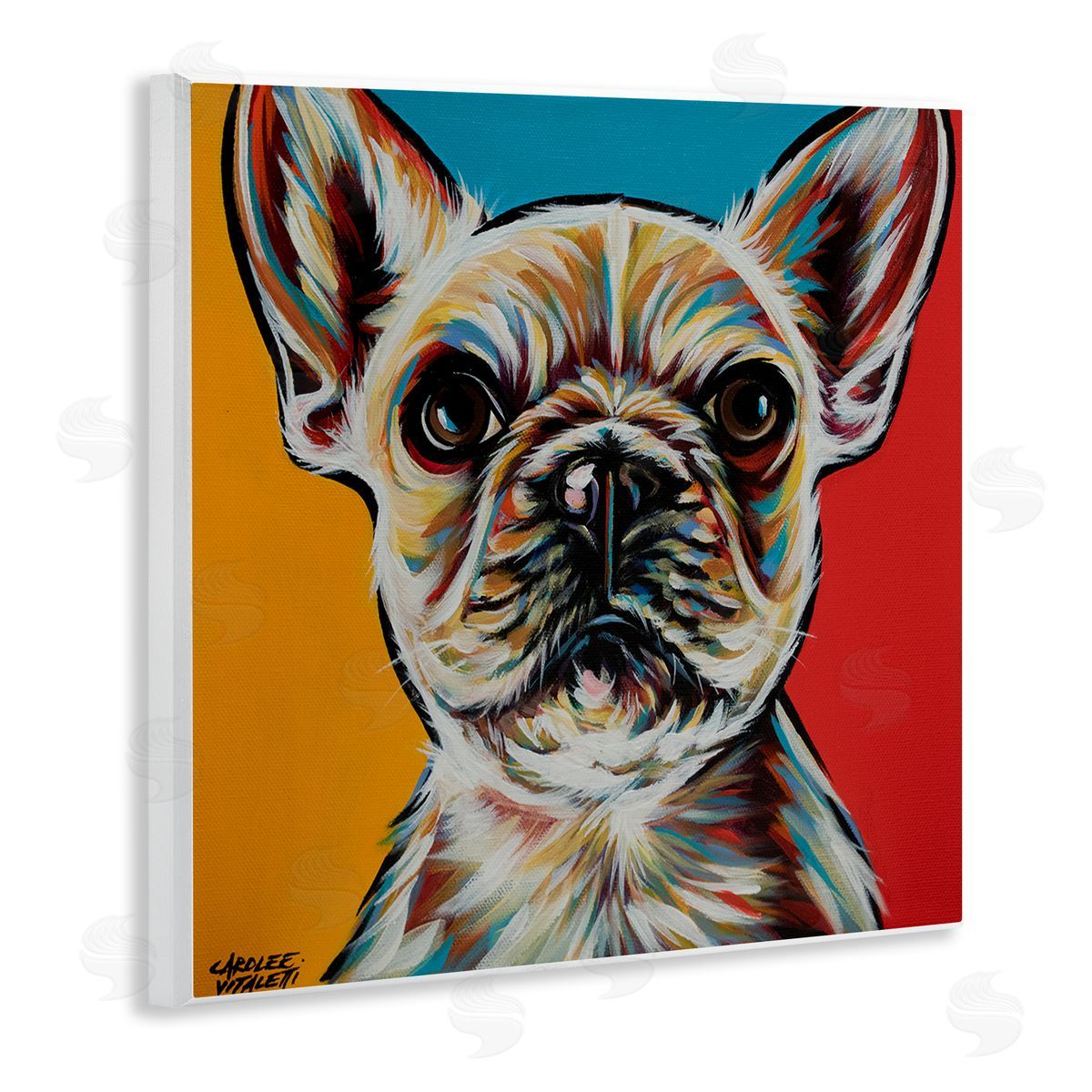 Carolee Vitaletti Chroma Style Dog Small Puppy Red Yellow Blue Pop Wall Plaque Art