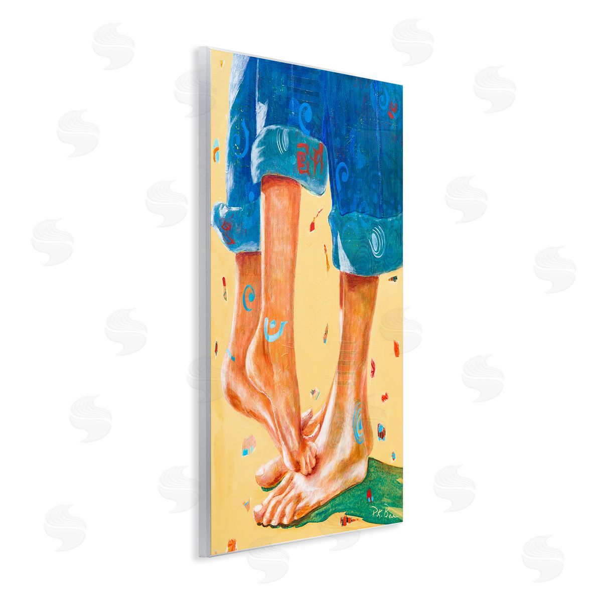 Pamela K. Beer Standing On Tiptoes Dancing in Cuffed Jeans Wall Plaque Art