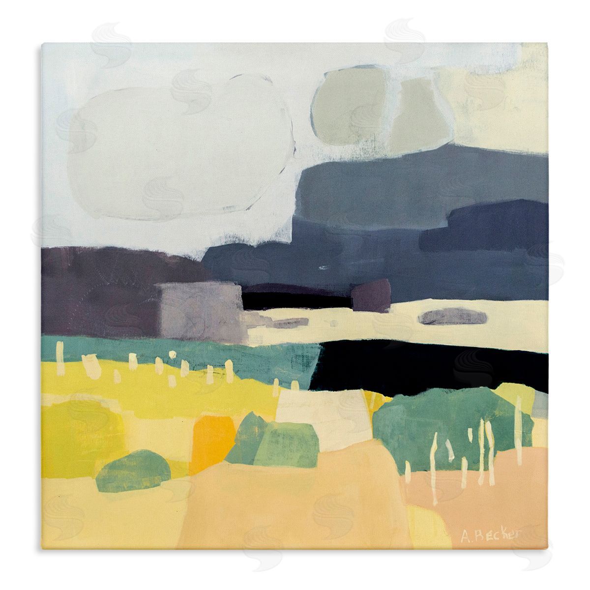 Anne Becker Dessert Afternoon Landscape Expressive Abstract Canyon Canvas Wall Art